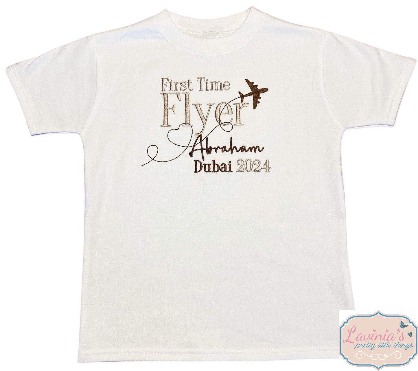 First Time Flyer T-Shirt Embroidered Kids Holiday Sweatshirt