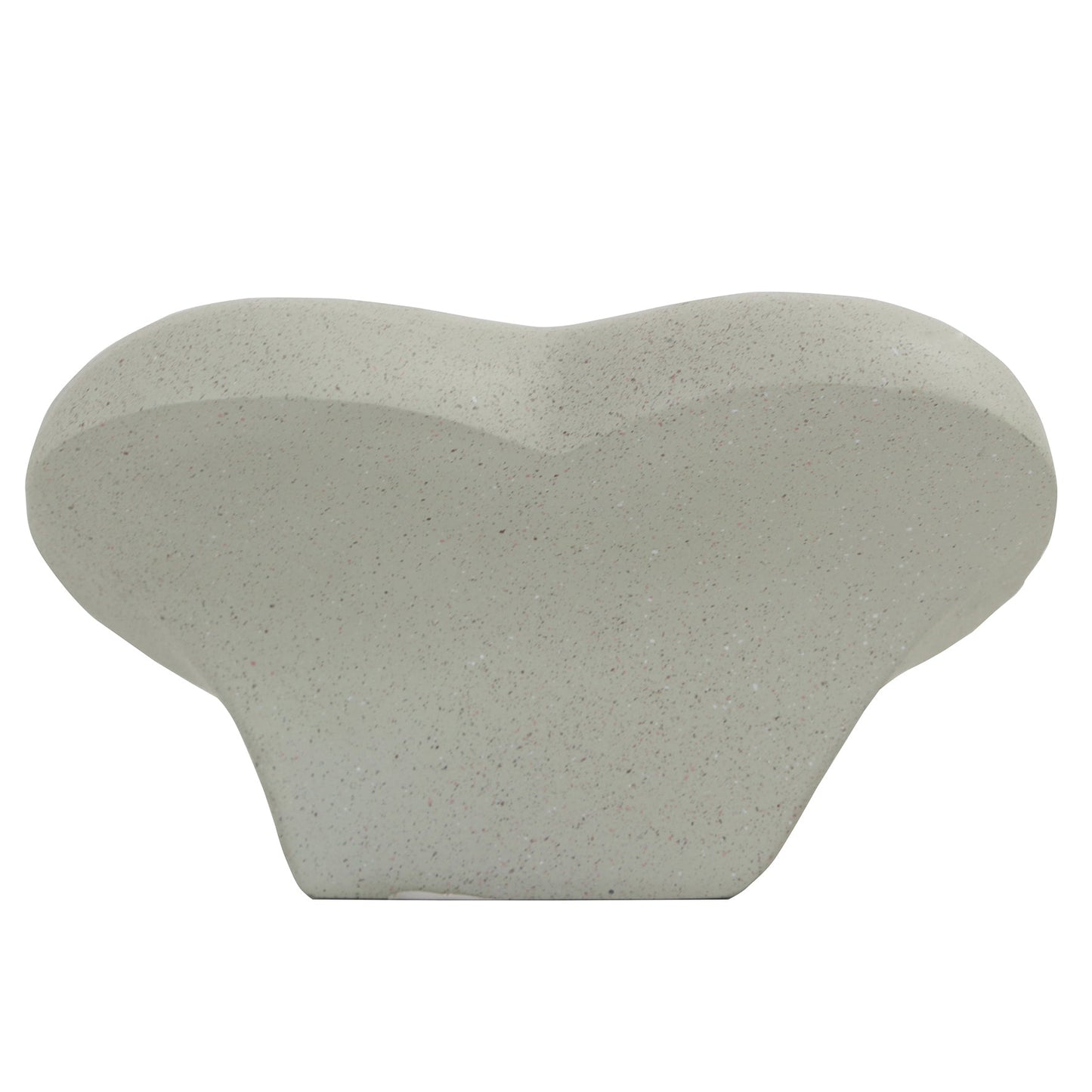 a white vase shaped like a heart on a white background
