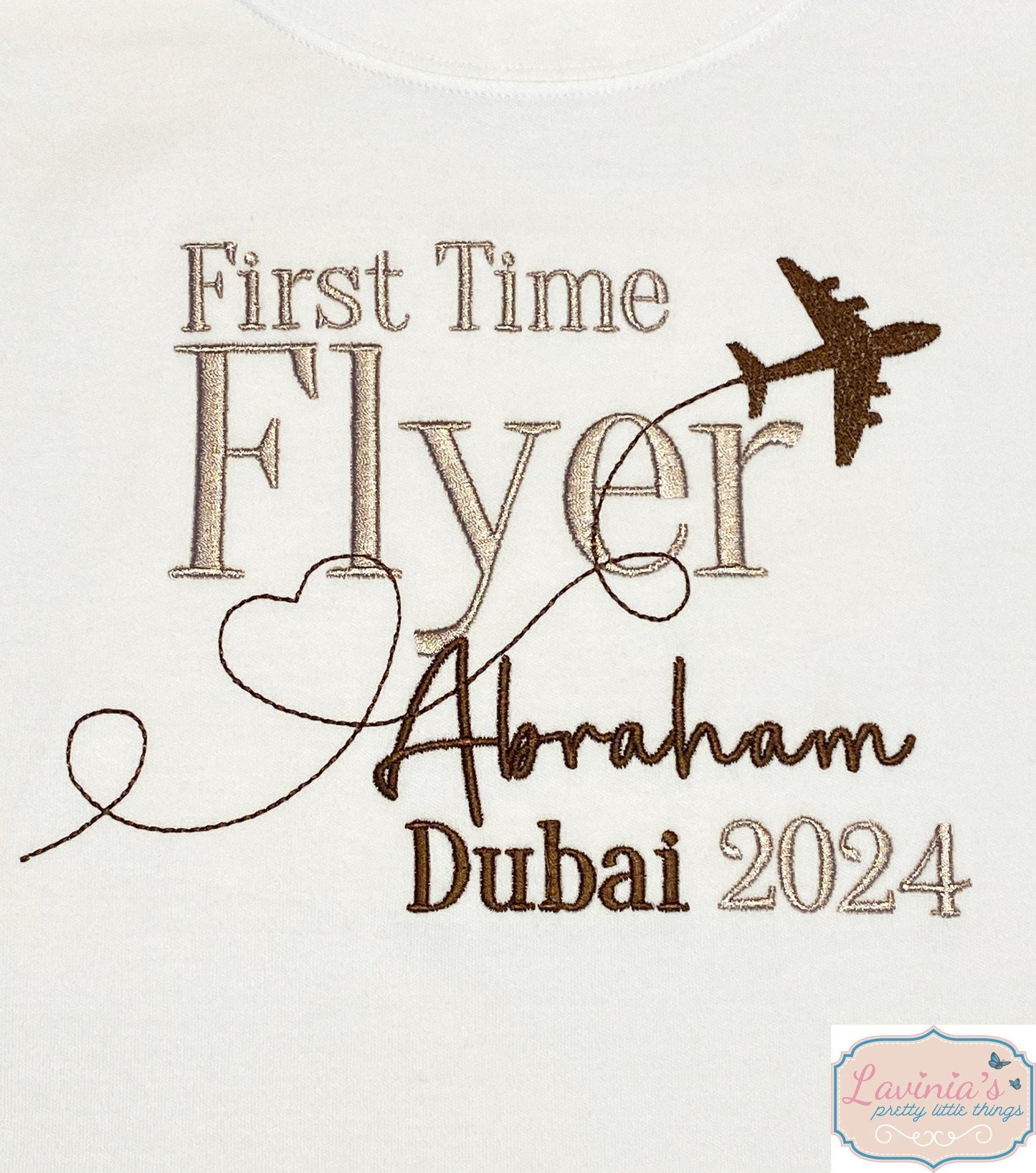 First Time Flyer T-Shirt Embroidered Kids Holiday Sweatshirt