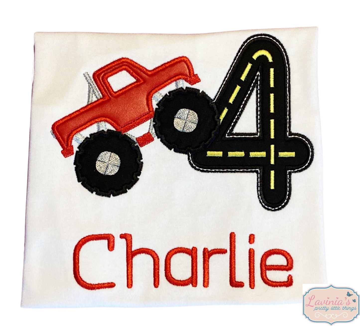 Monster Truck Embroidered T-Shirt