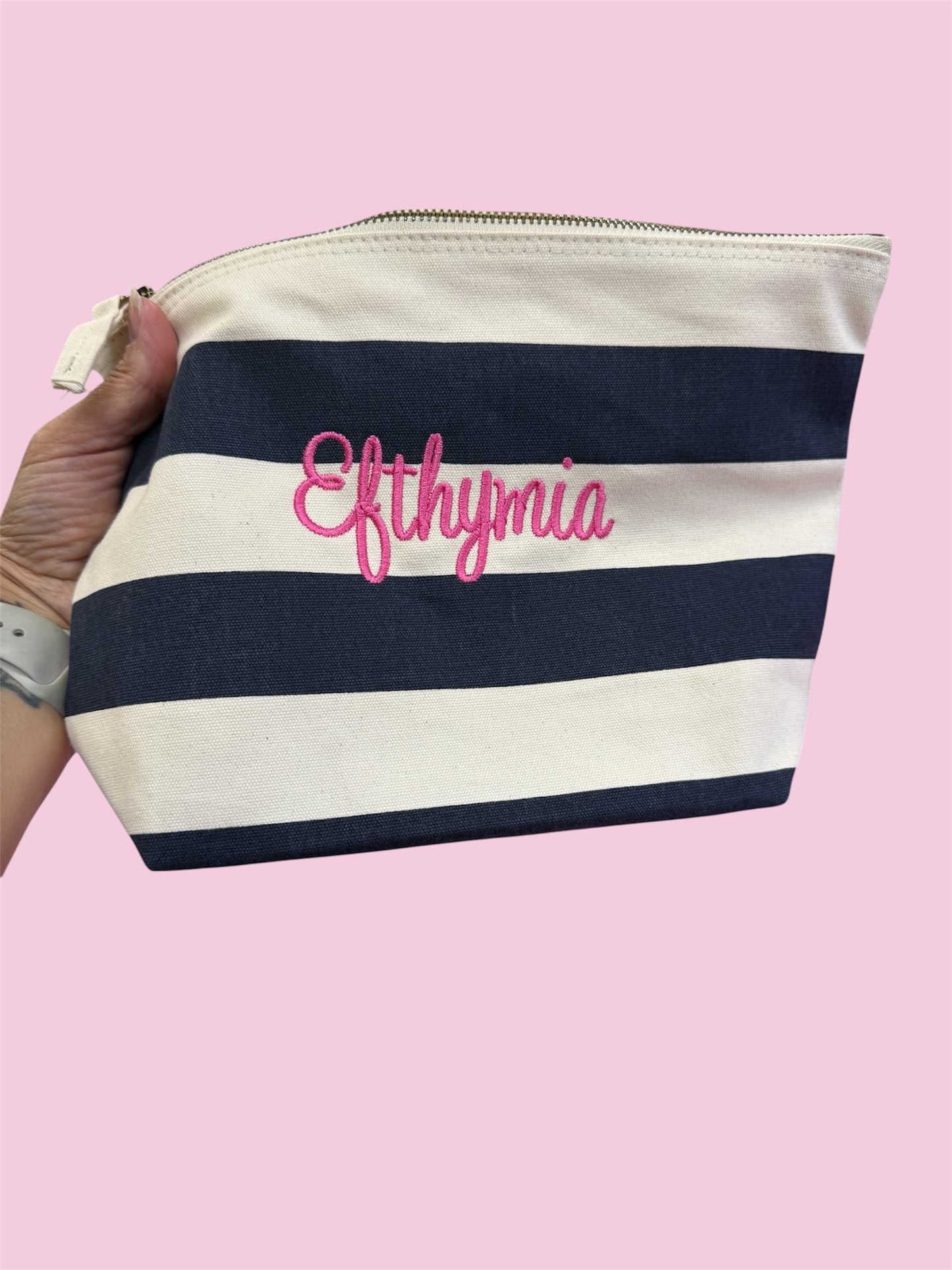 Personalised Wash, Make-up Bag, Personalised Embroidered Wash Bag
