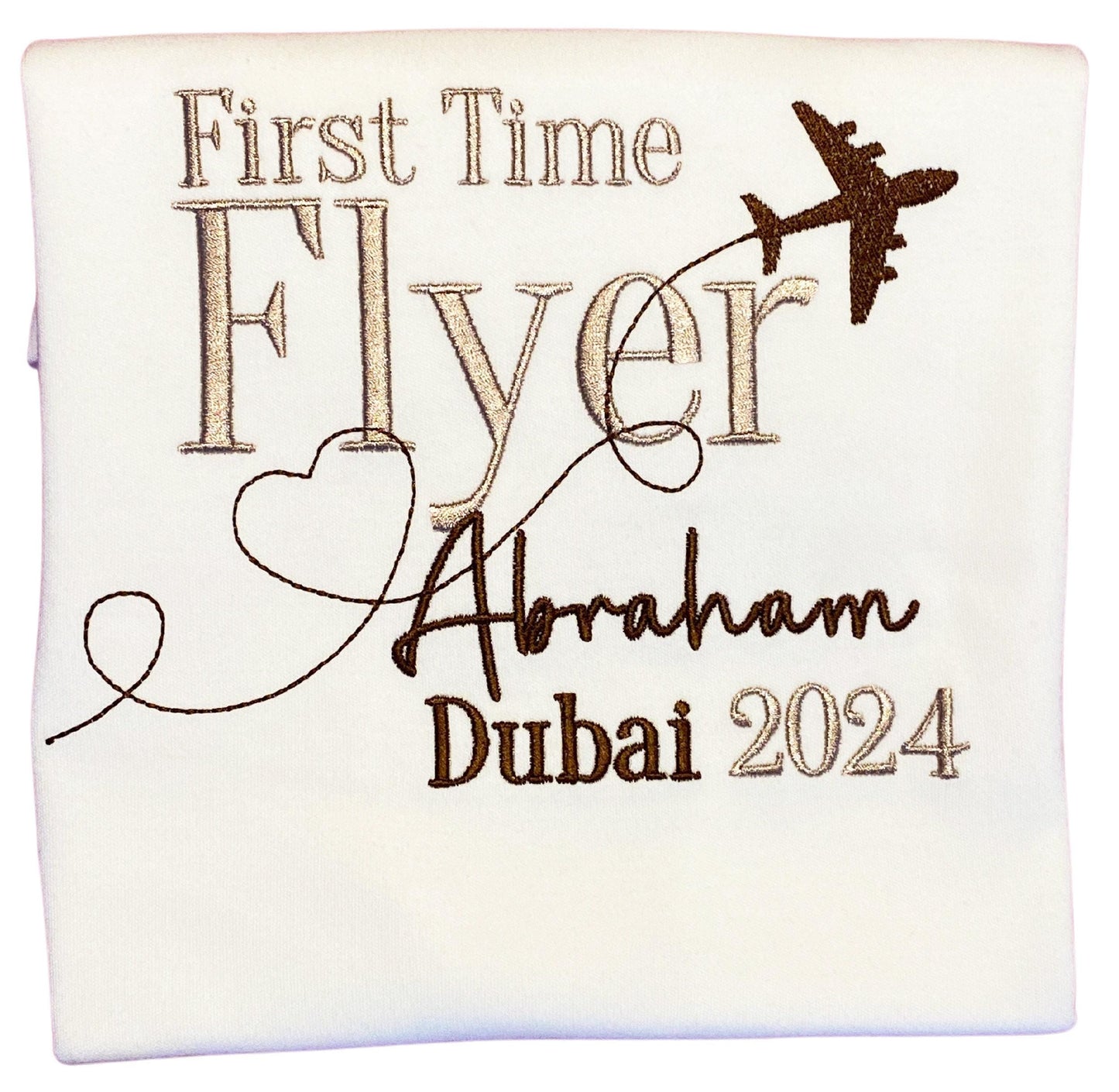 First Time Flyer T-Shirt Embroidered Kids Holiday Sweatshirt
