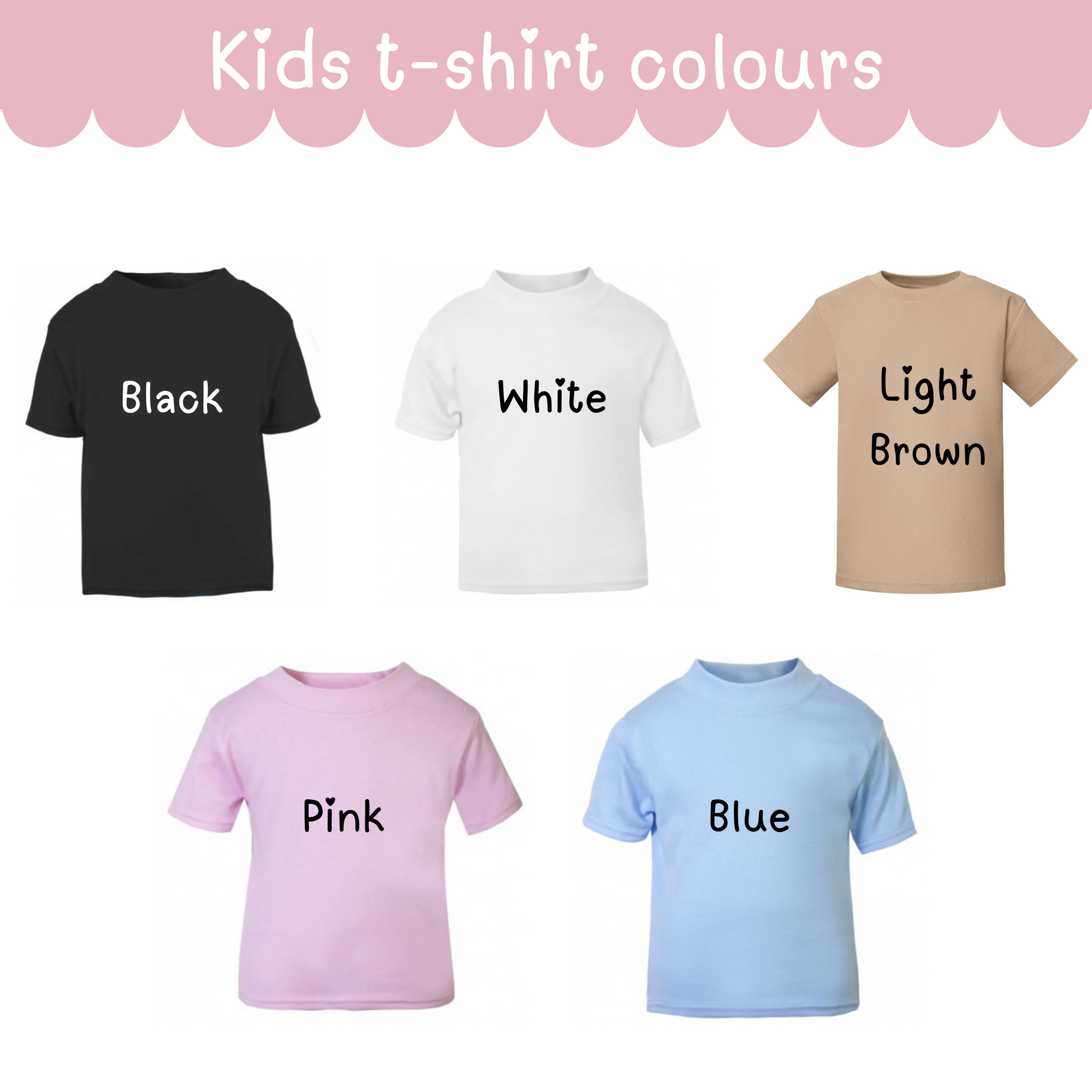a group of kids't - shirts with the words white, light brown,