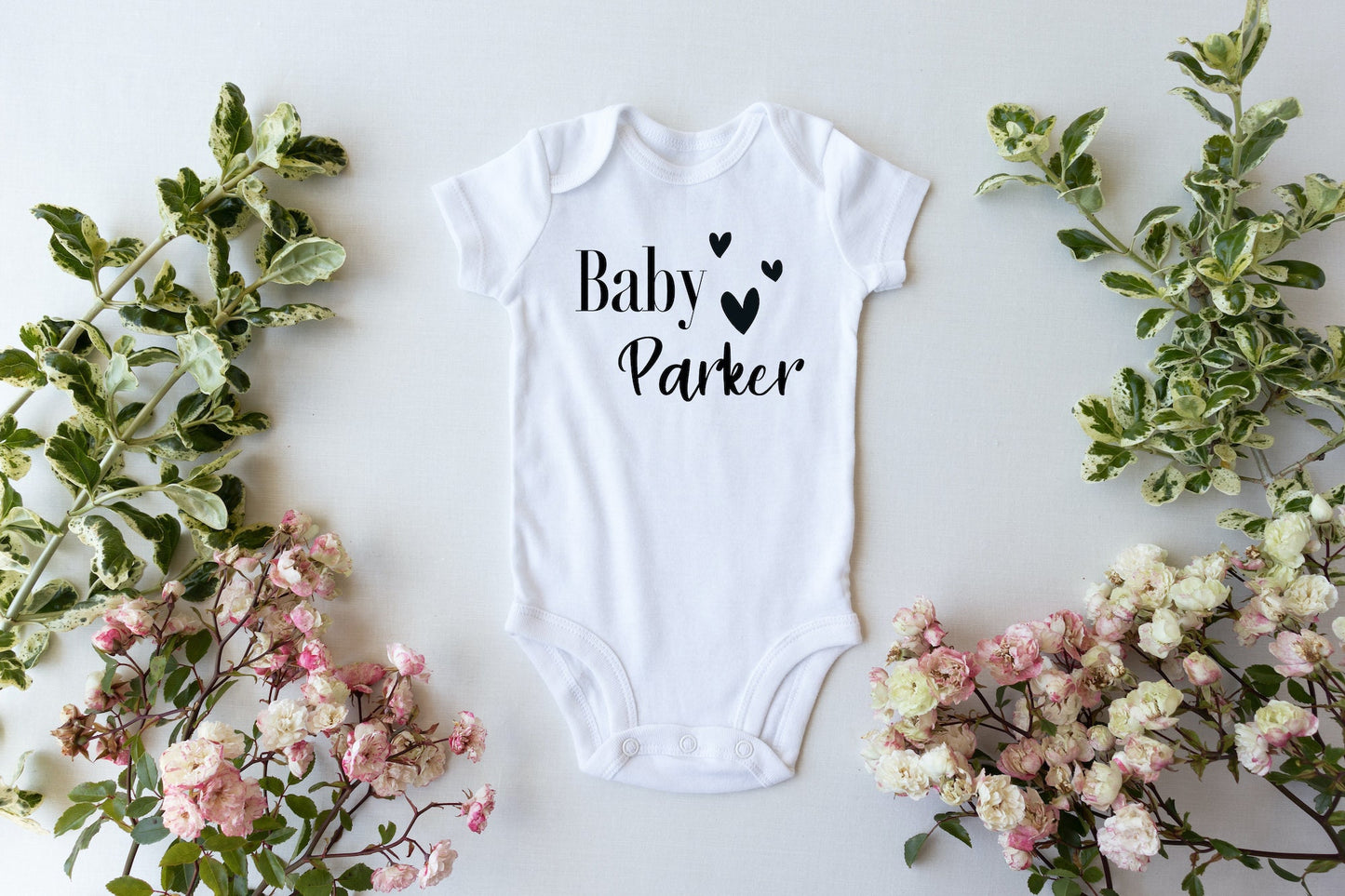 Personalised Baby Surname Name Vest / Hearts / New Baby Gift / Unique Baby Gift / Personalised Baby Gift