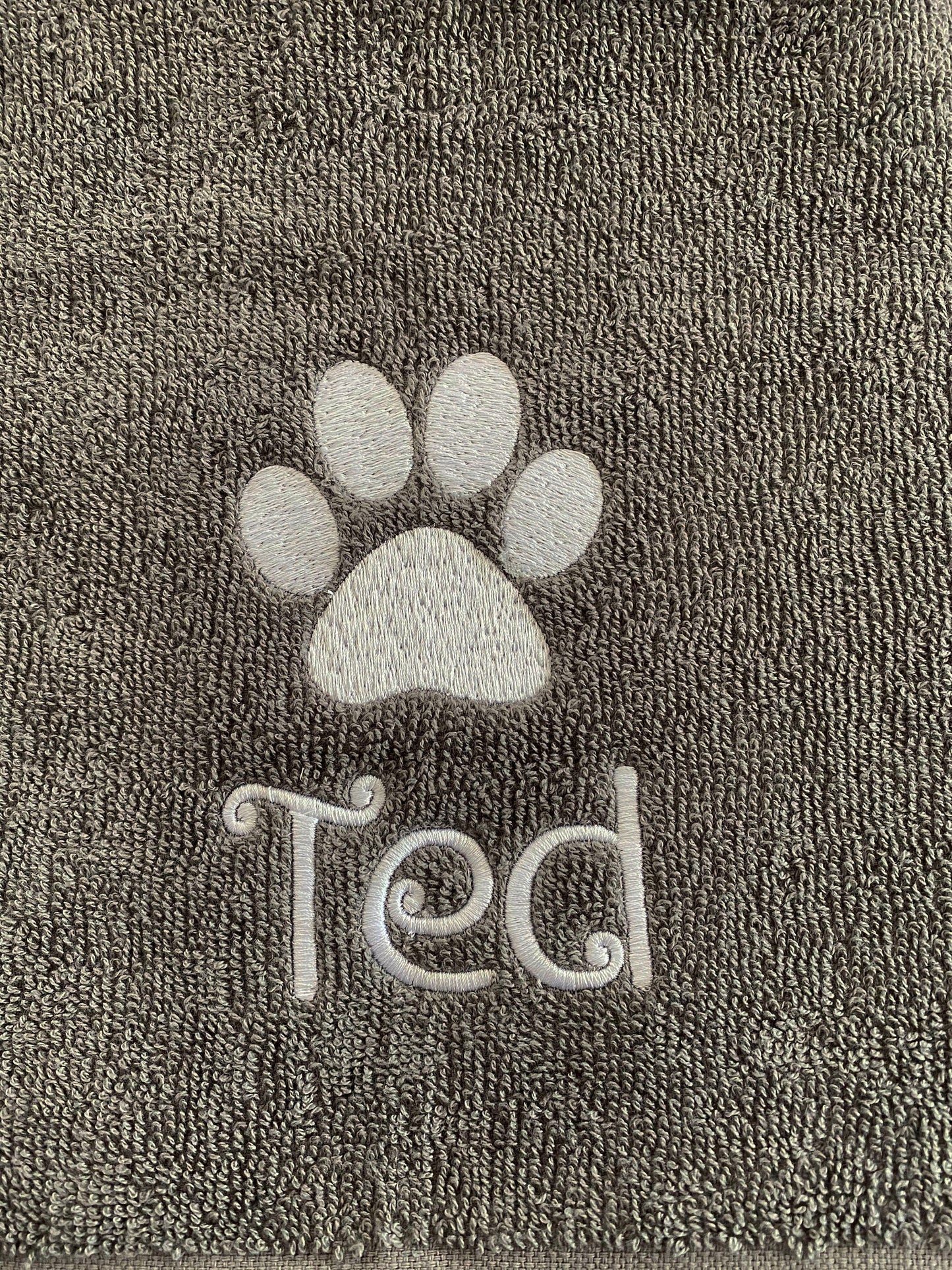 Puppy Dog Towel, Embroidered Dog Paw