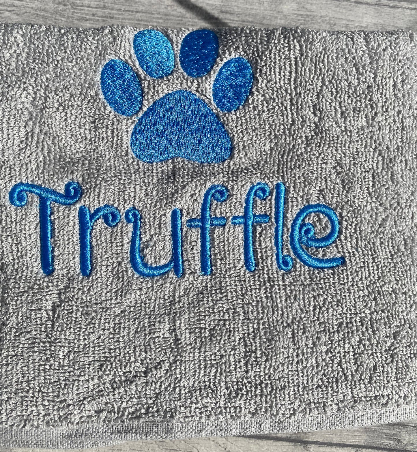 Personalised Puppy Dog Towel, Embroidered Paw Name Towel, Doggie Paw Custom Name, Dog, Puppy Paw Print Custom Name, Gifts For Dogs Cats Pets