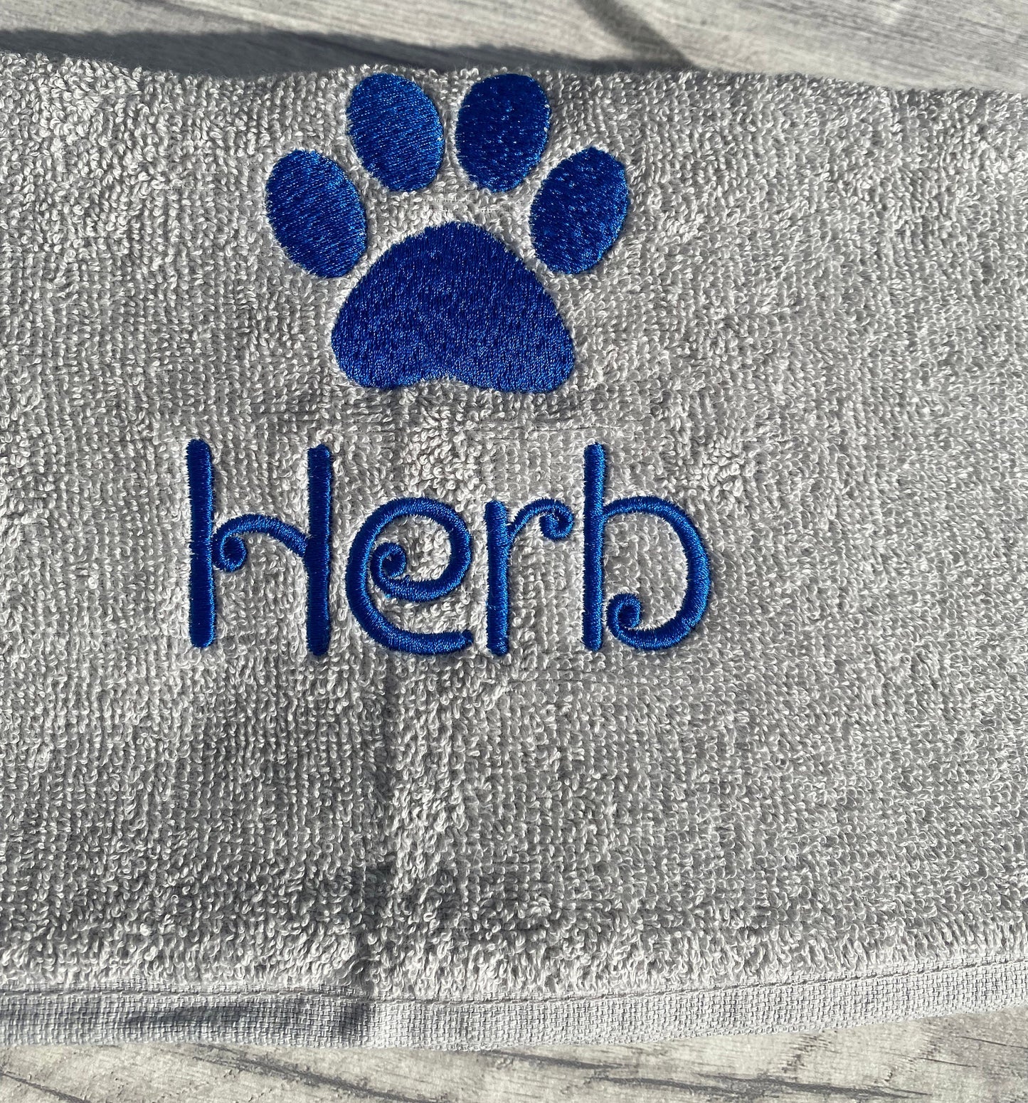 Personalised Puppy Dog Towel, Embroidered Paw Name Towel, Doggie Paw Custom Name, Dog, Puppy Paw Print Custom Name, Gifts For Dogs Cats Pets