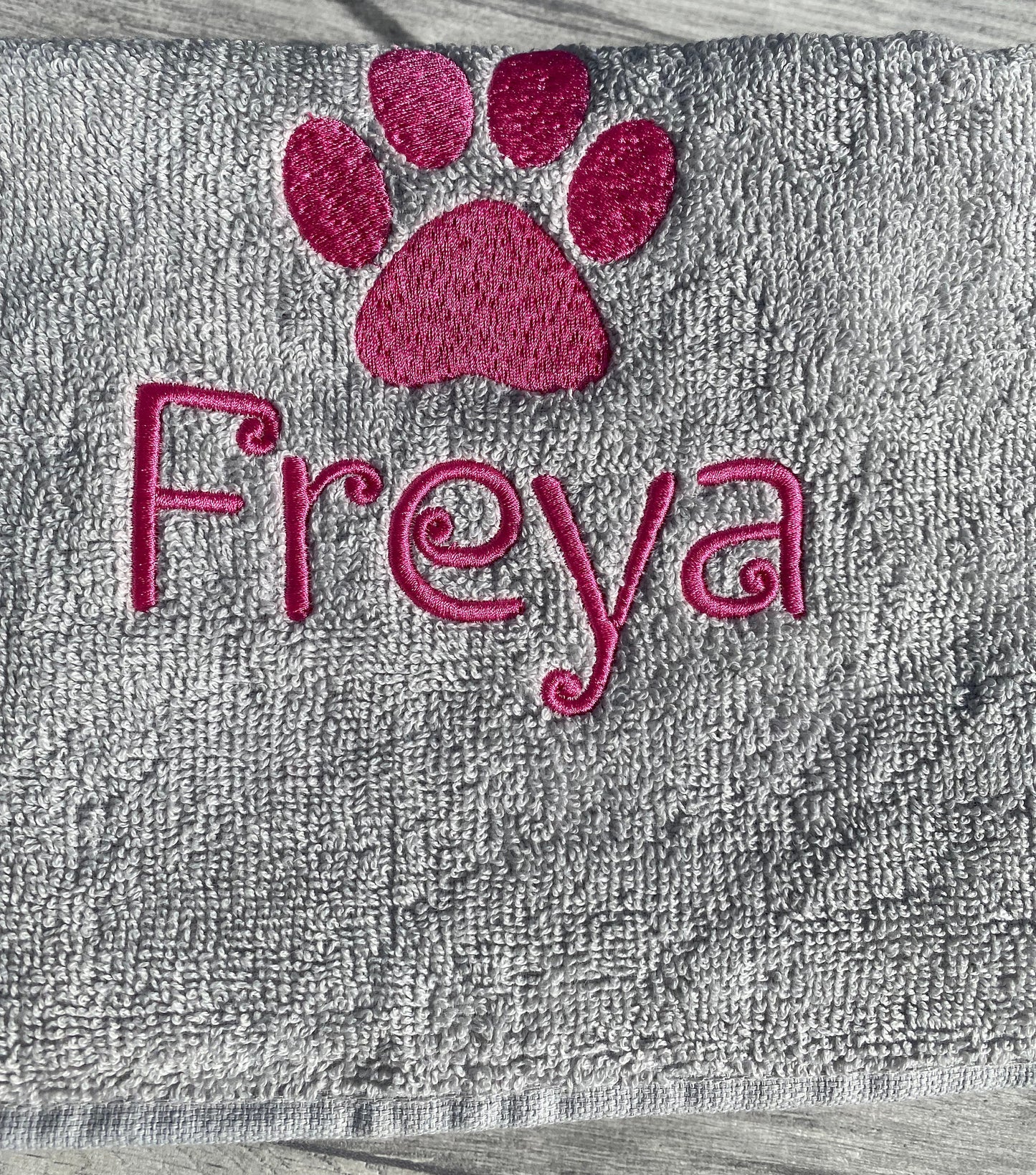 Personalised Puppy Dog Towel, Embroidered Paw Name Towel, Doggie Paw Custom Name, Dog, Puppy Paw Print Custom Name, Gifts For Dogs Cats Pets