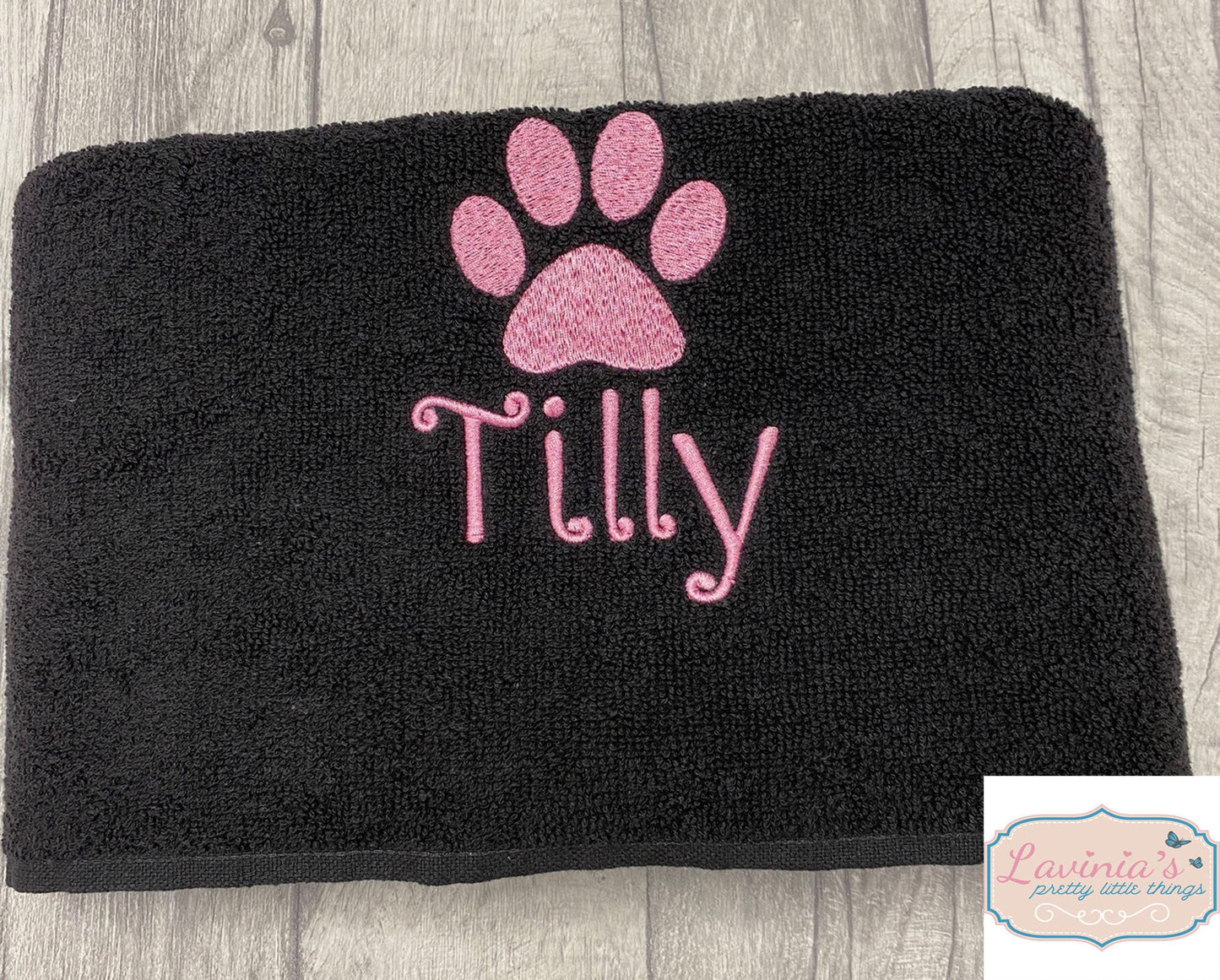 Puppy Dog Towel, Embroidered Dog Paw