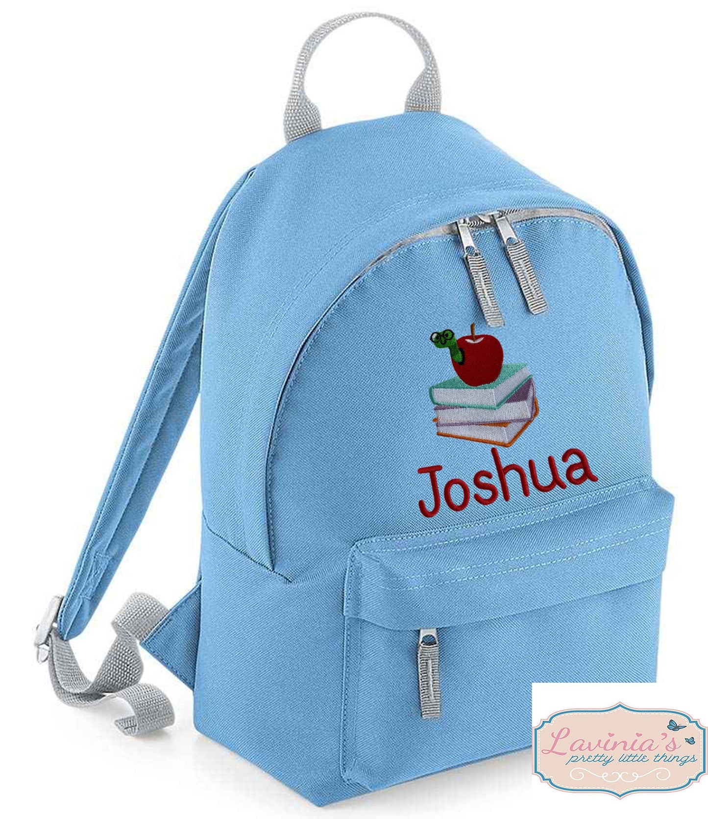 Caterpillar Bookworm toddler backpack, Personalised Embroidered school bag