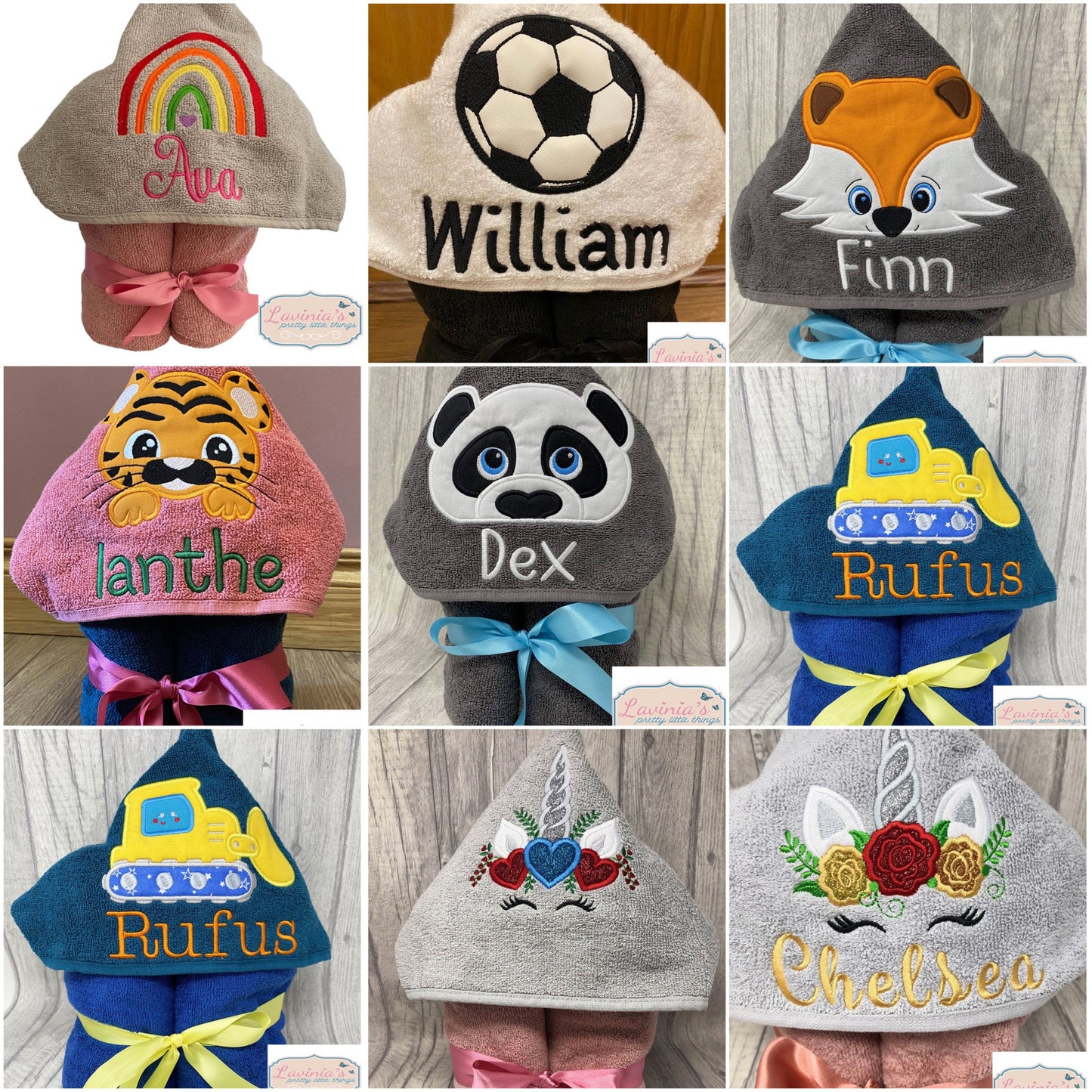 Personalised Kids Hooded custom made Towel