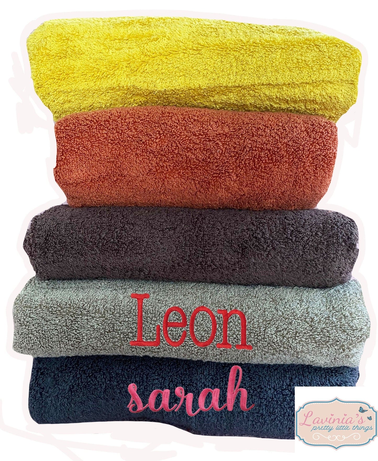Personalised embroidered wedding towels