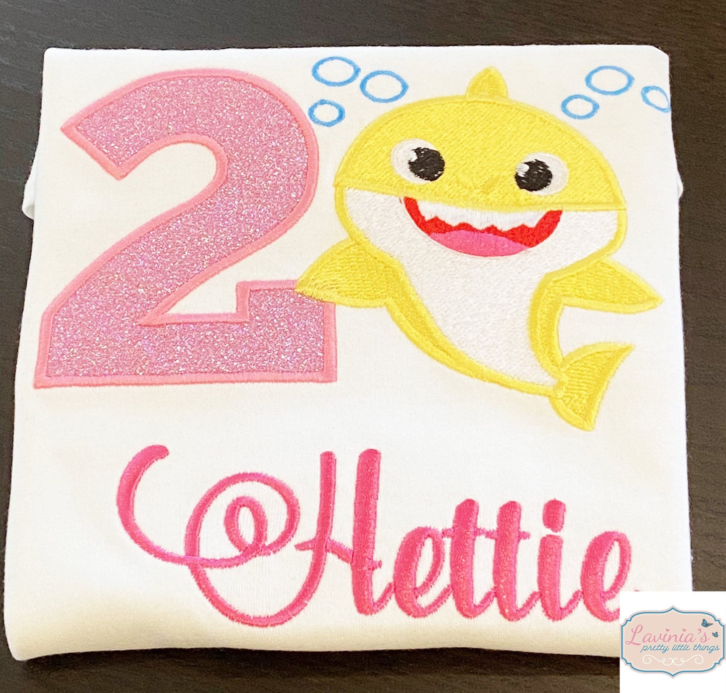 Little fish Personalised Embroidered birthday t-shirt with number
