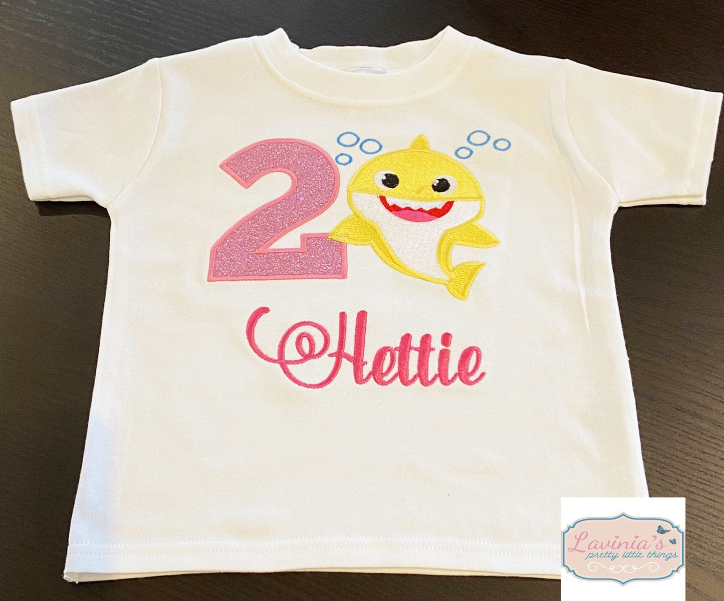 Little fish Personalised Embroidered birthday t-shirt with number