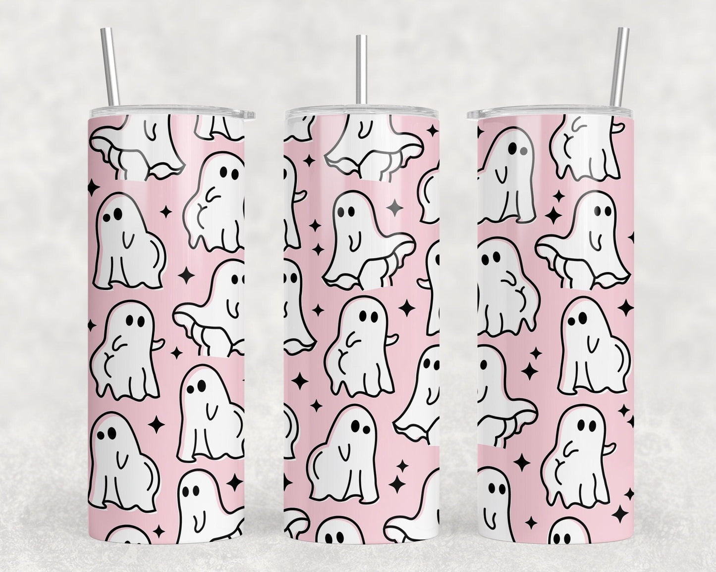 Pink ghost booty tumbler