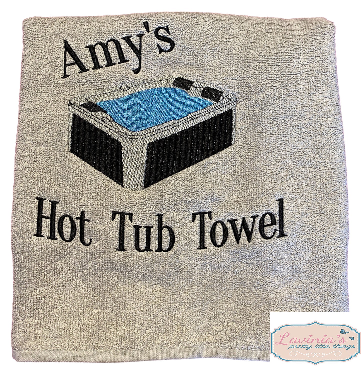 Embroidered Hot Tub Towel