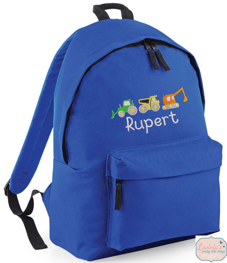 Digger BackpackEmbroidered Back to School Bag