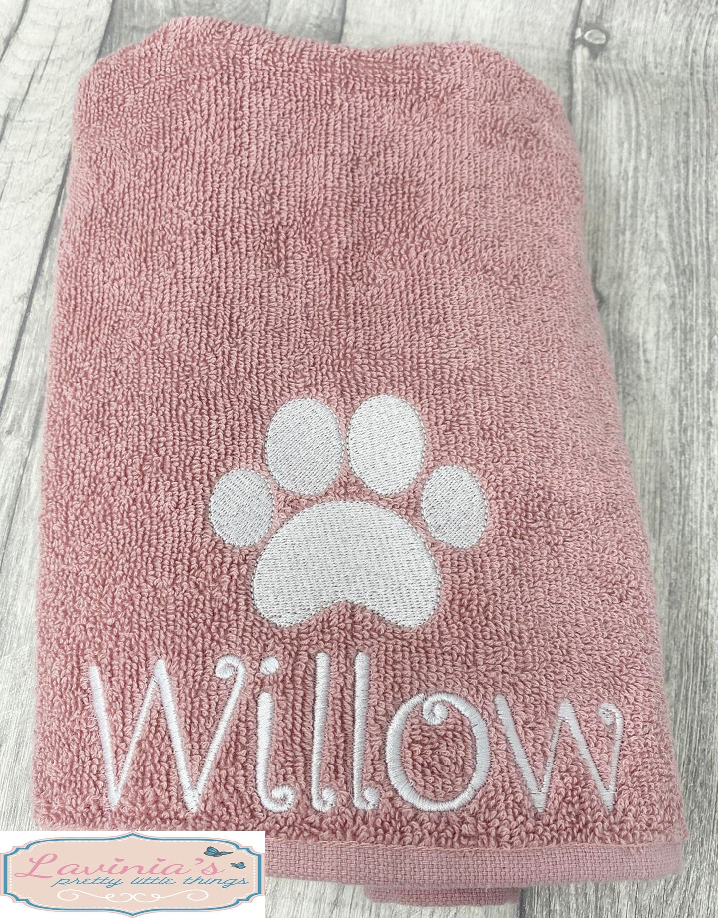 Puppy Dog Towel, Embroidered Dog Paw