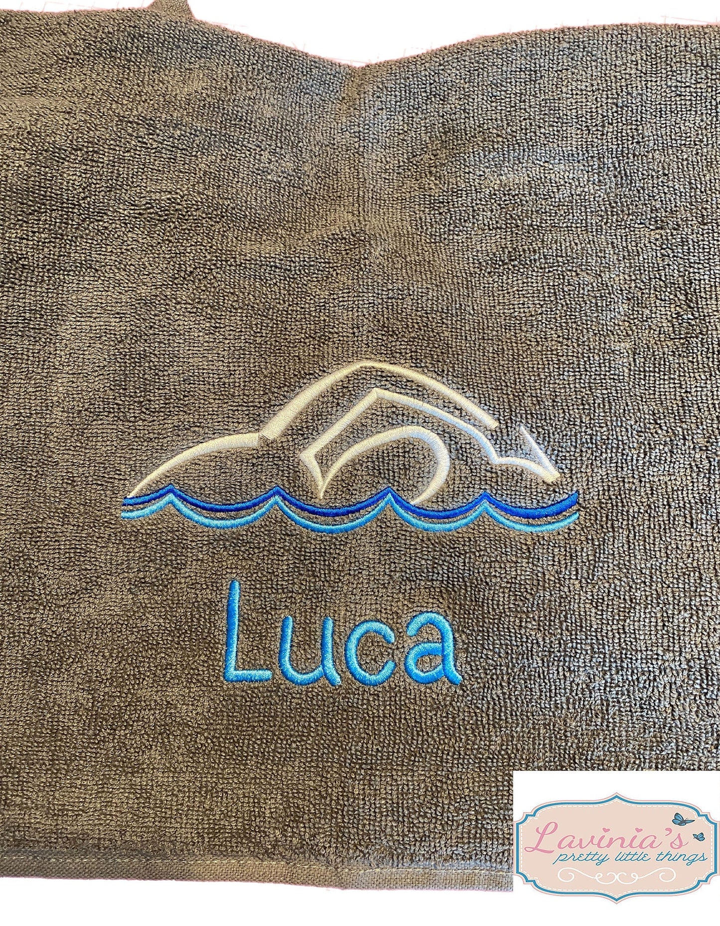 Personalised Swimming Towel, Embroidered