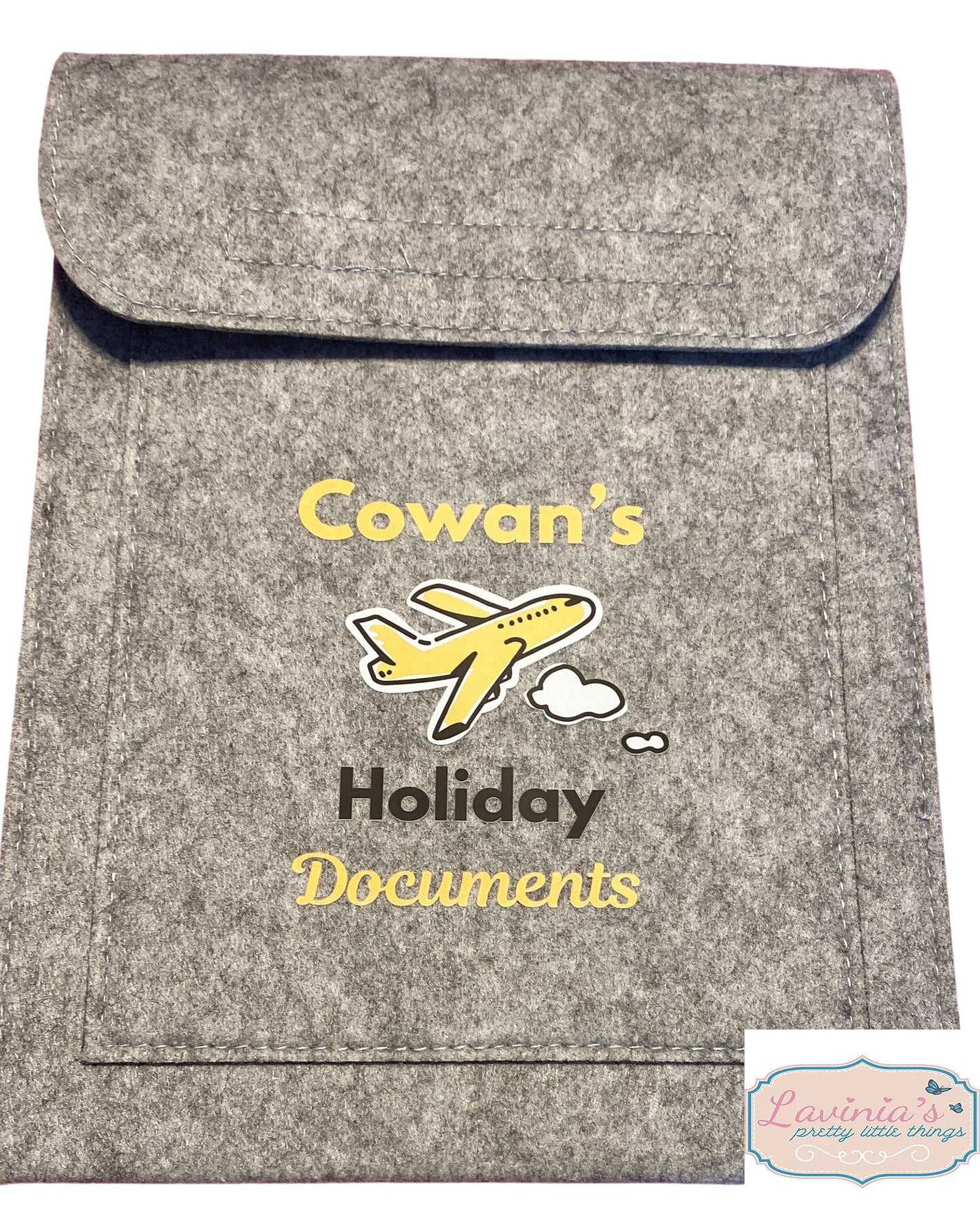 Personalised Travel Document Wallet/Pouch, Passport Holder Wallet, Holiday Document Folder, Plane Holiday Pouch