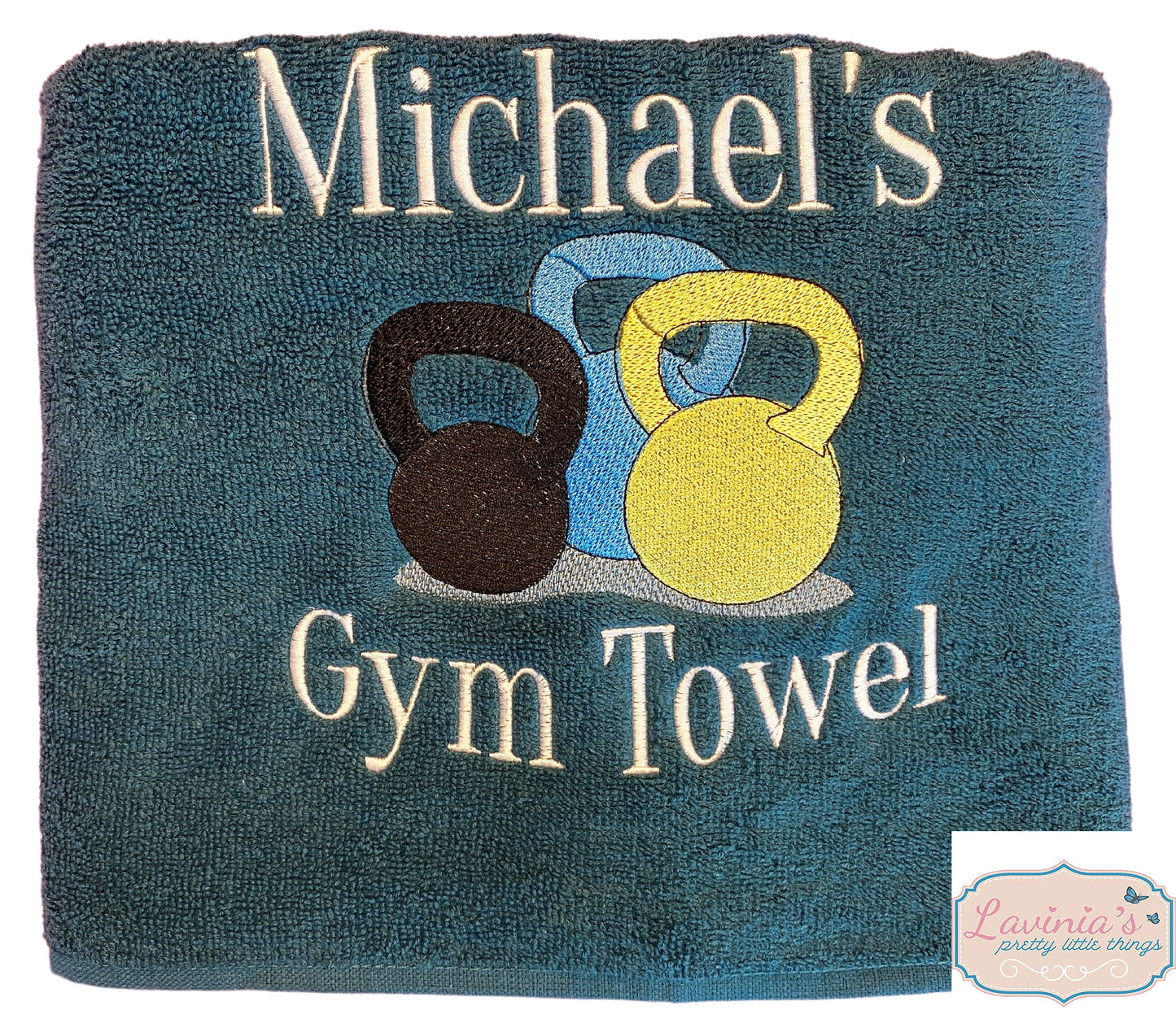 Mens Gym Kettlebells Personalised Towel