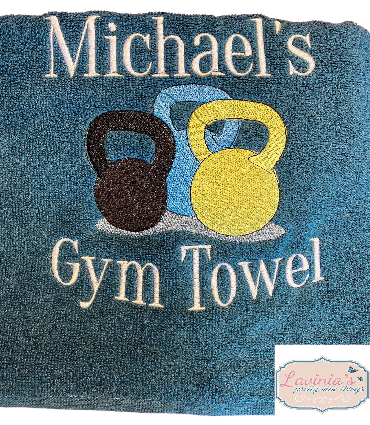 Mens Gym Kettlebells Personalised Towel