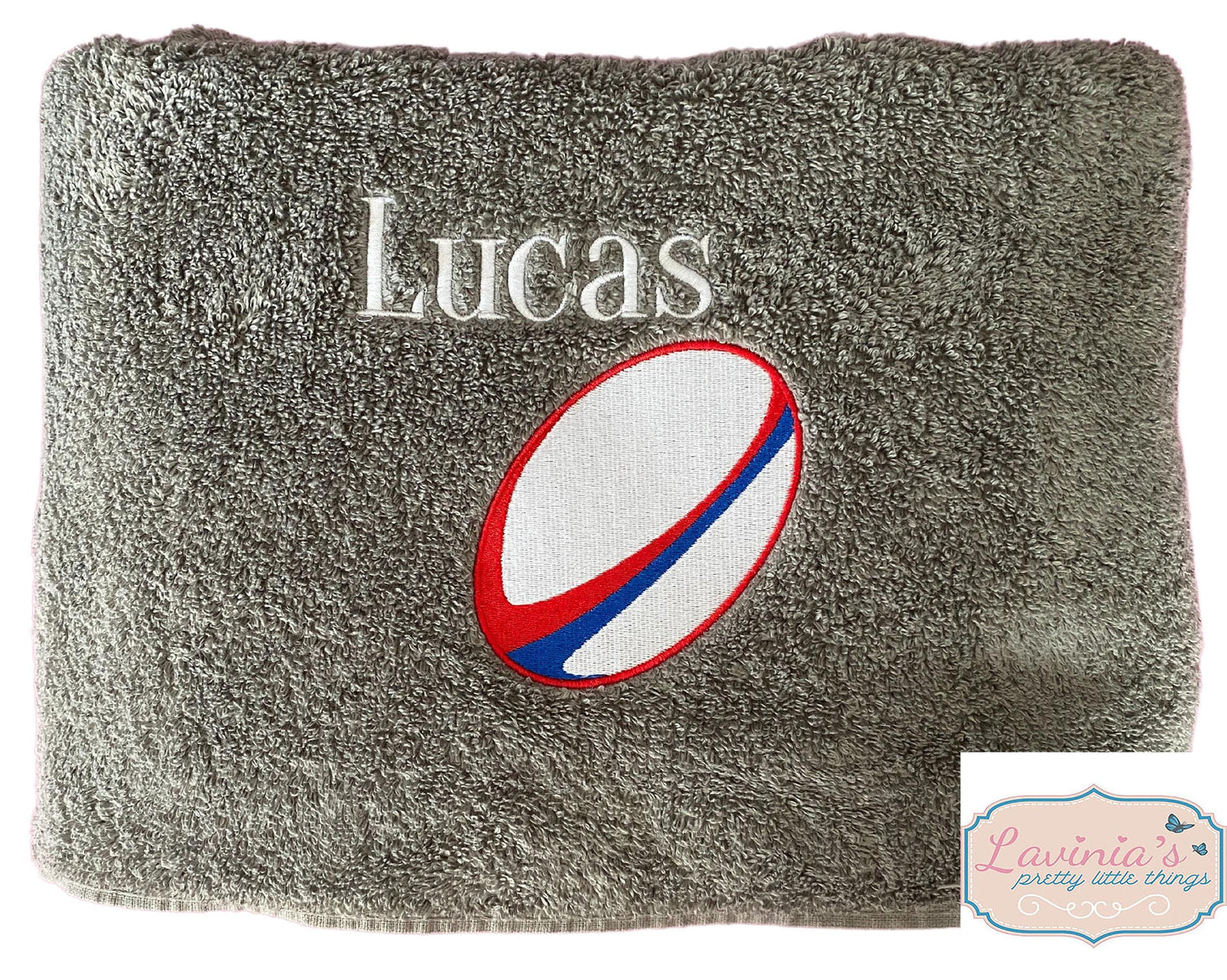 Rugby Ball Embroidered Sports Towel
