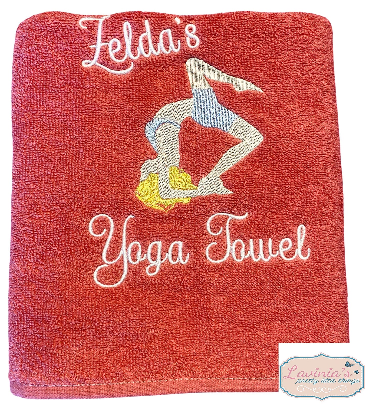 Personalised embroidered Yoga Towel
