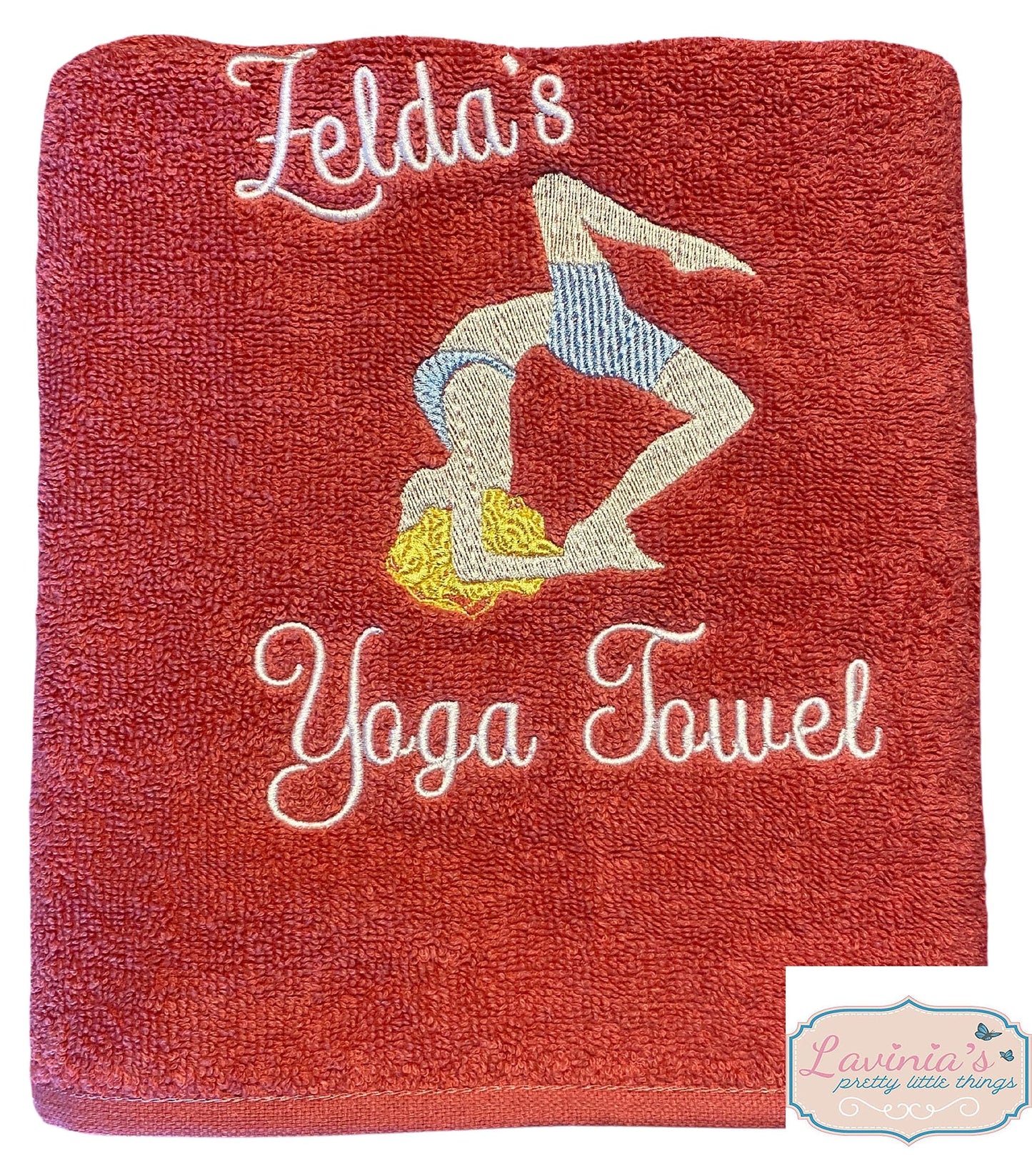 Personalised embroidered Yoga Towel