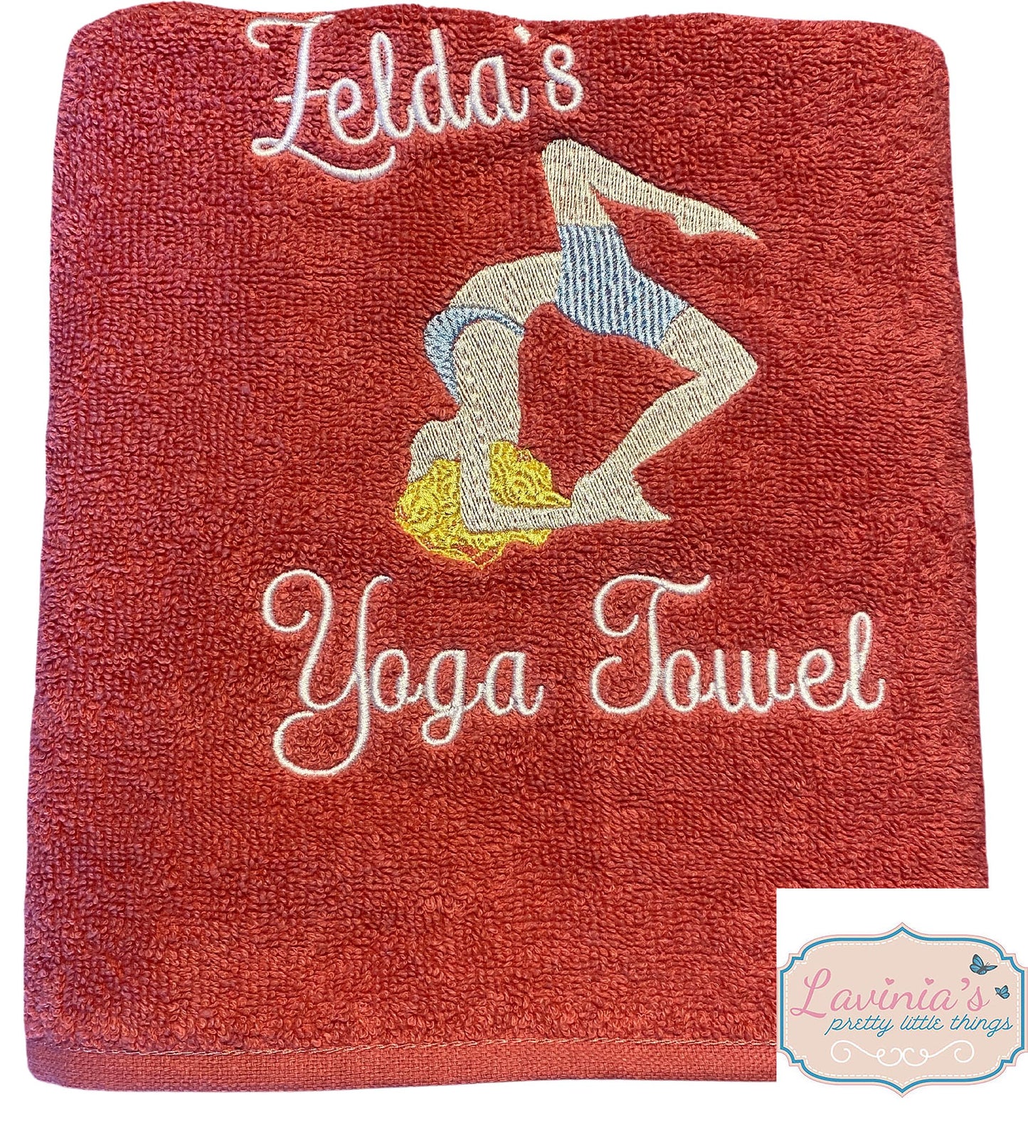 Personalised embroidered Yoga Towel