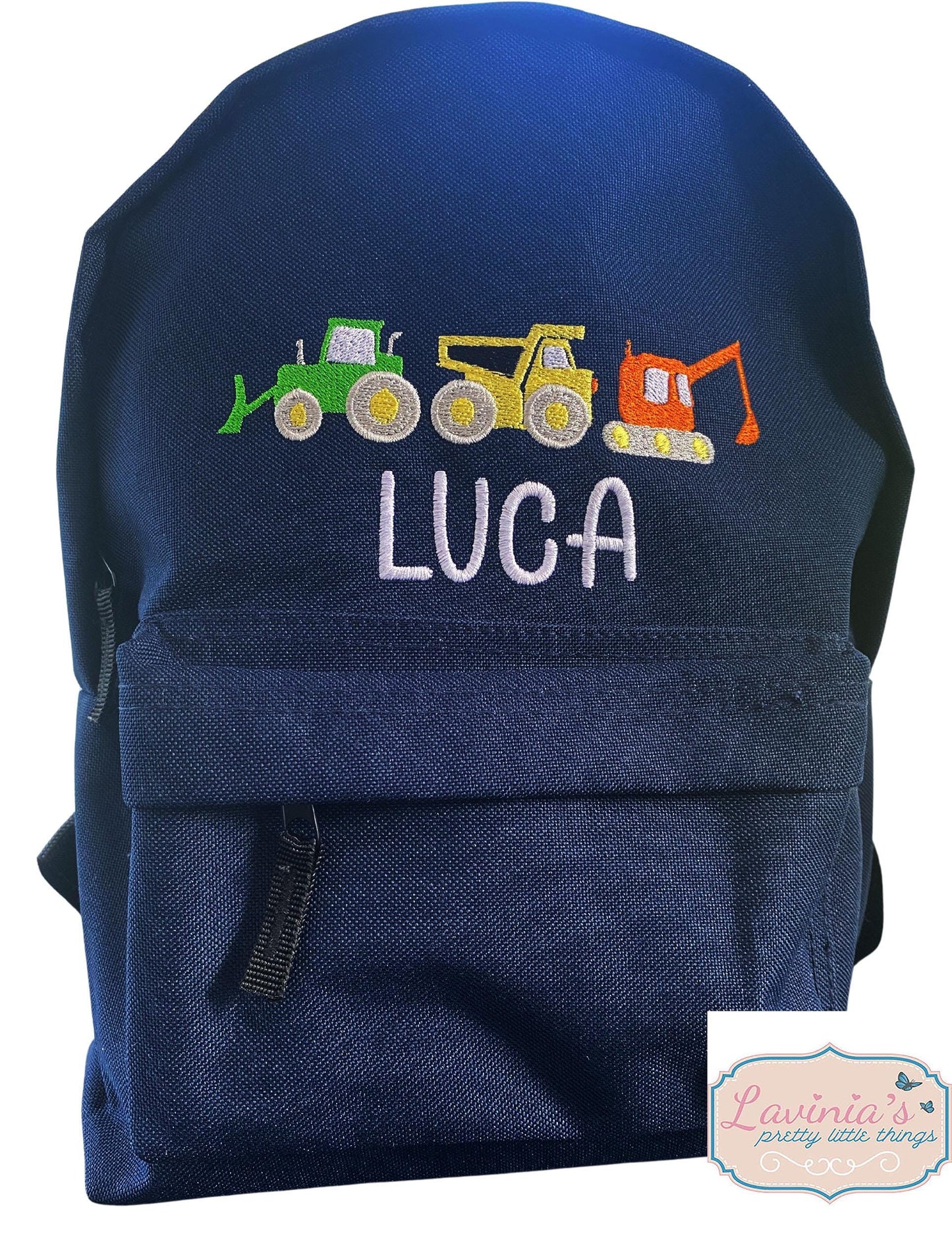 Digger BackpackEmbroidered Back to School Bag