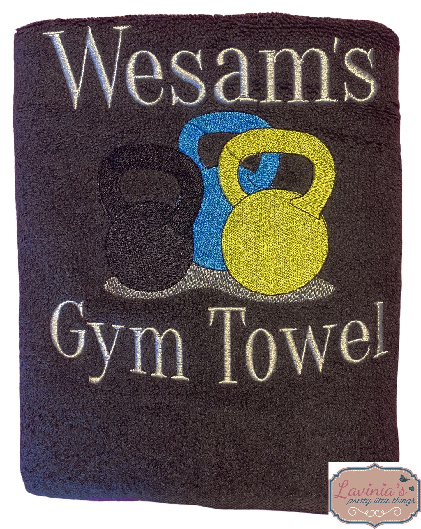Mens Gym Kettlebells Personalised Towel
