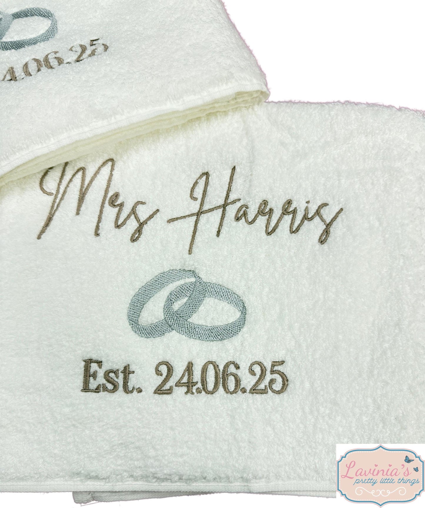 Personalised Wedding embroidered Gift Towels