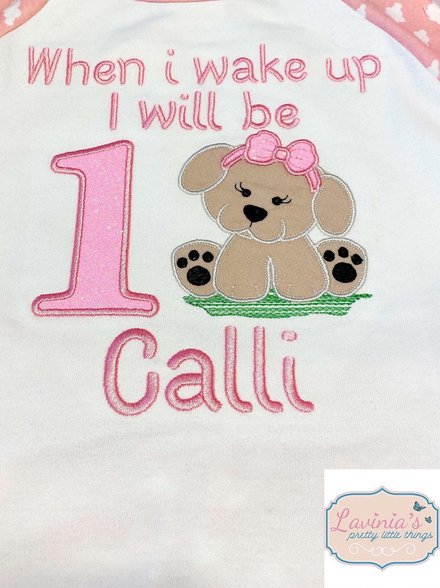 Personalised When i Wake Up Pyjamas, Embroidered Dog Design