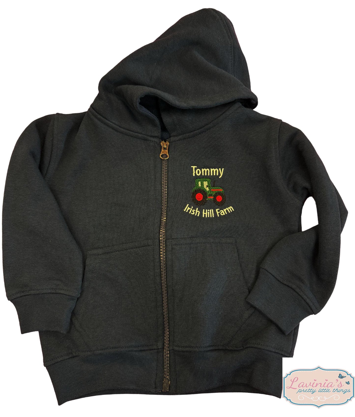 Personalised Tractor Zip Up Hoodies Kids