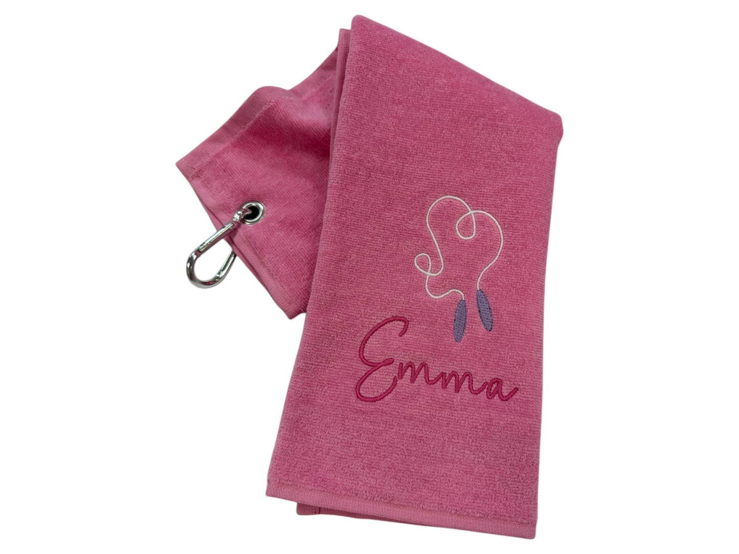 Personalised Skipping Gym Towel, Embroidered Skipping Rope Gym Trifold Towel, Velour Towel, Girl Gym Towel, Custom Name, Gifts for women