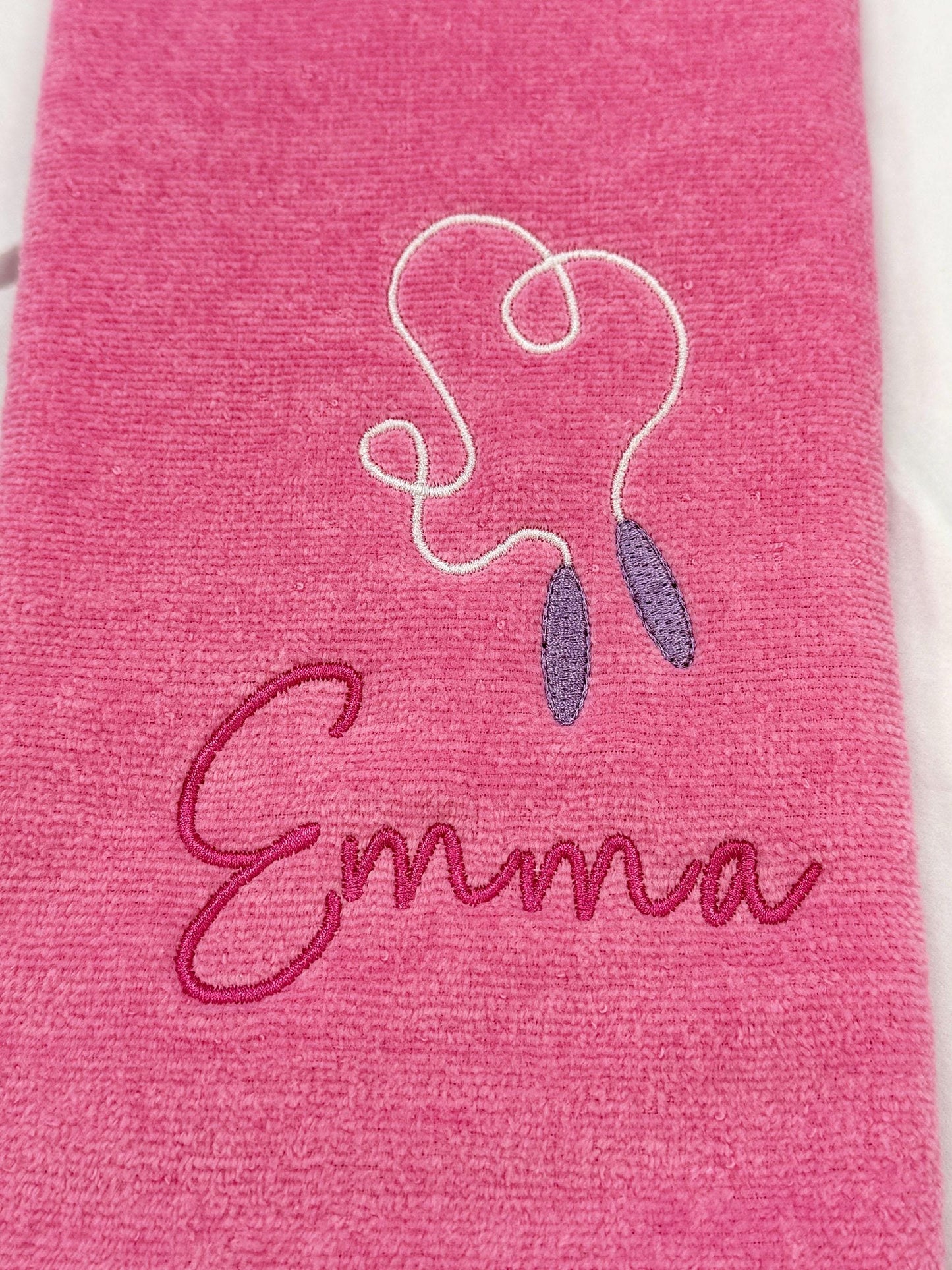 Personalised Skipping Gym Towel, Embroidered Skipping Rope Gym Trifold Towel, Velour Towel, Girl Gym Towel, Custom Name, Gifts for women