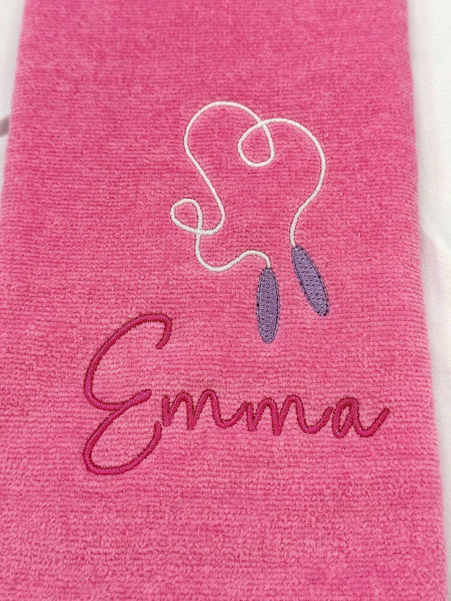 Personalised Skipping Gym Towel, Embroidered Skipping Rope Gym Trifold Towel, Velour Towel, Girl Gym Towel, Custom Name, Gifts for women