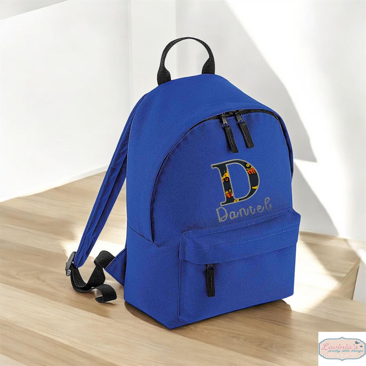 Toddler backpack with embroidered name