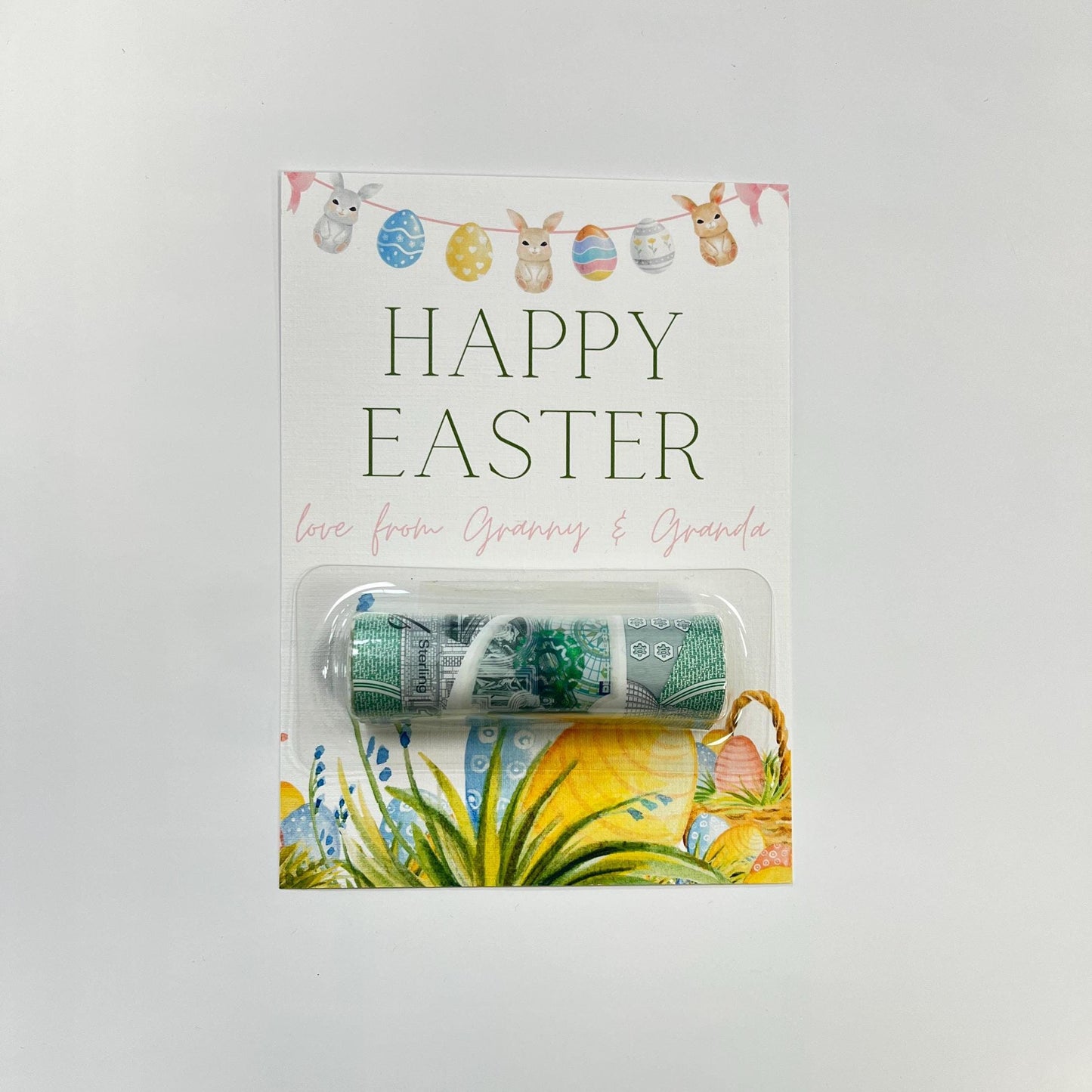 Personalised Easter money cards, Easter bunny cash holder
