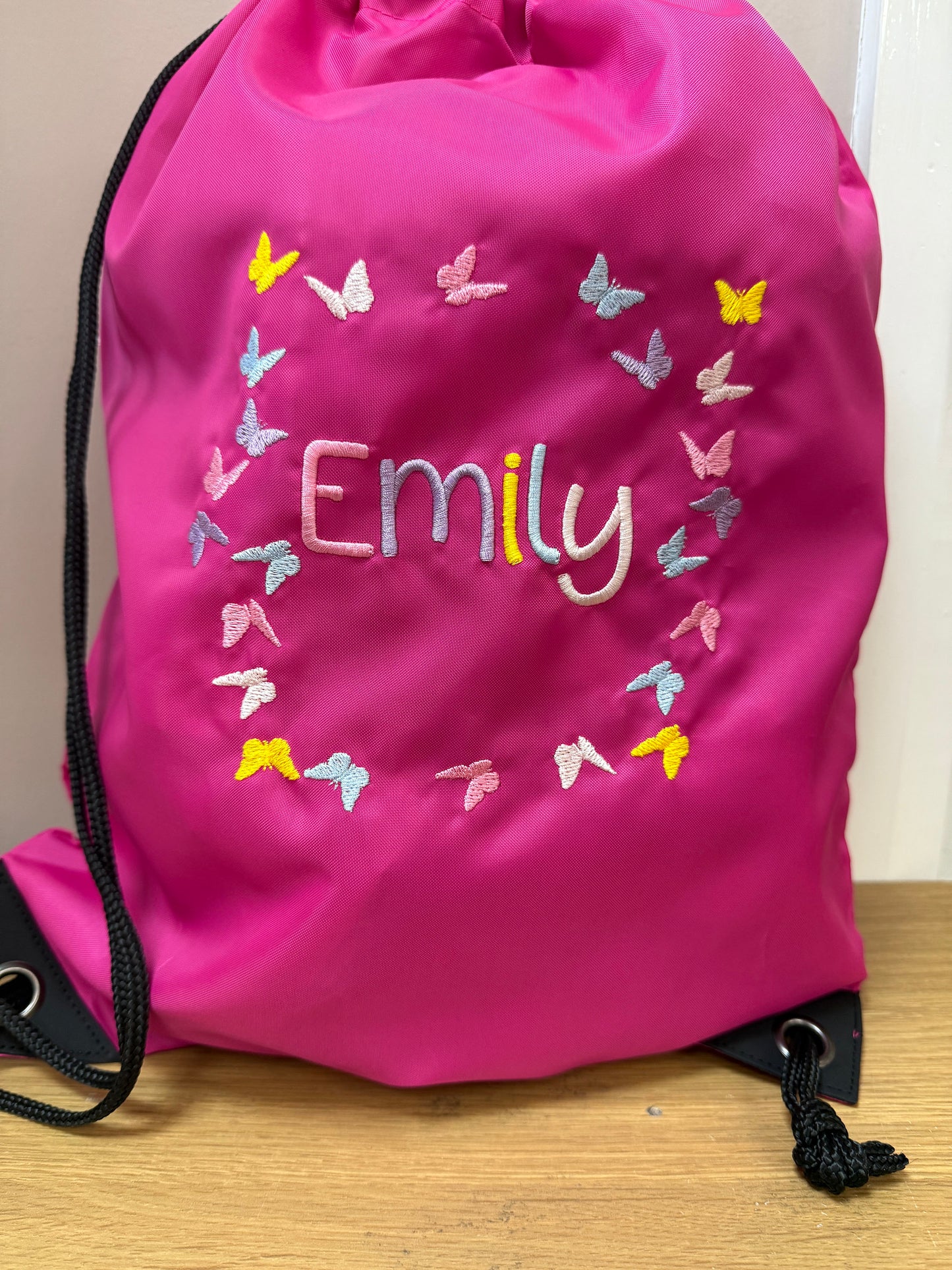 Personalised Girls Butterfly Swimming PE Bag Embroidered