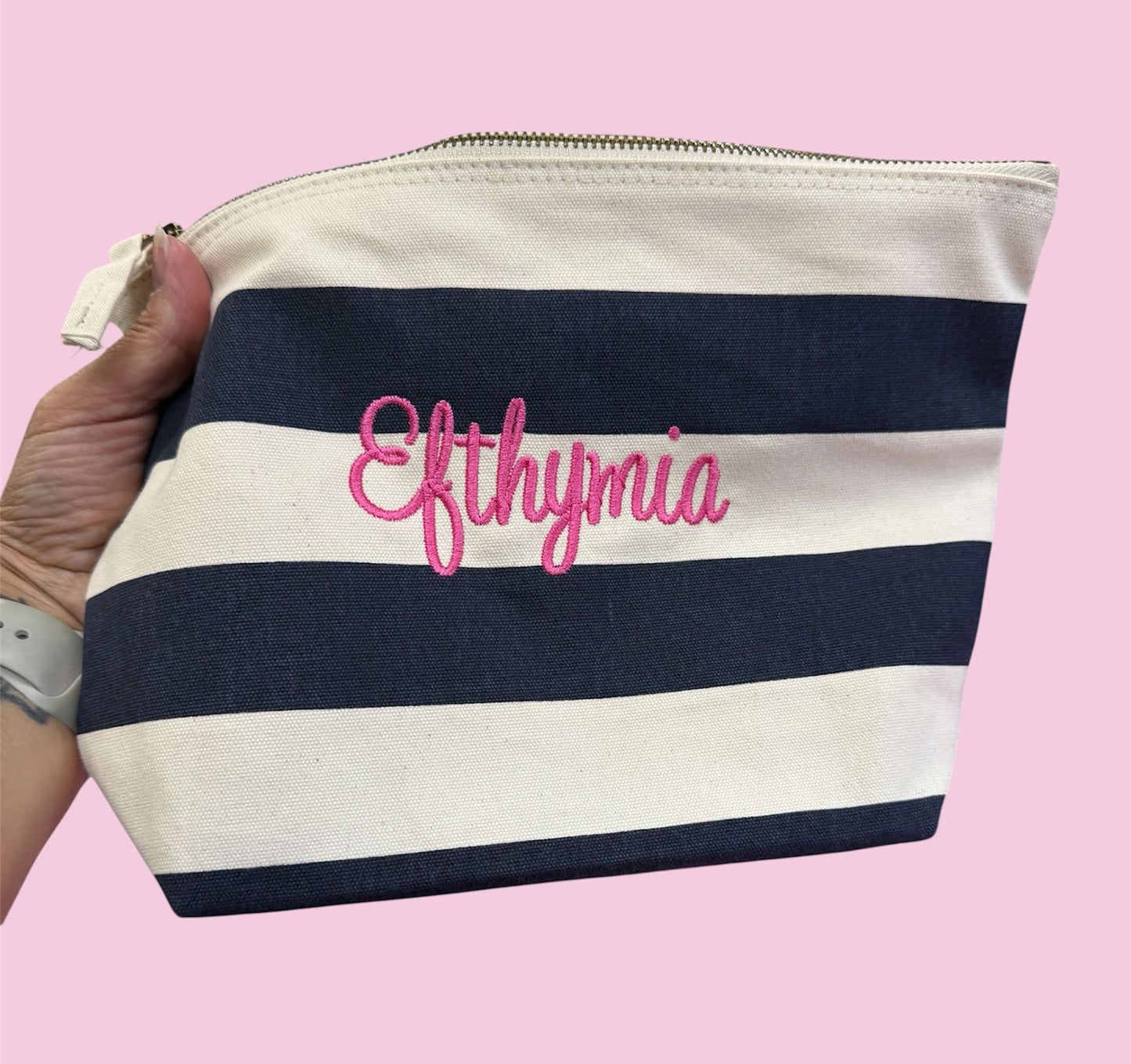 Personalised Wash, Make-up Bag, Personalised Embroidered Wash Bag
