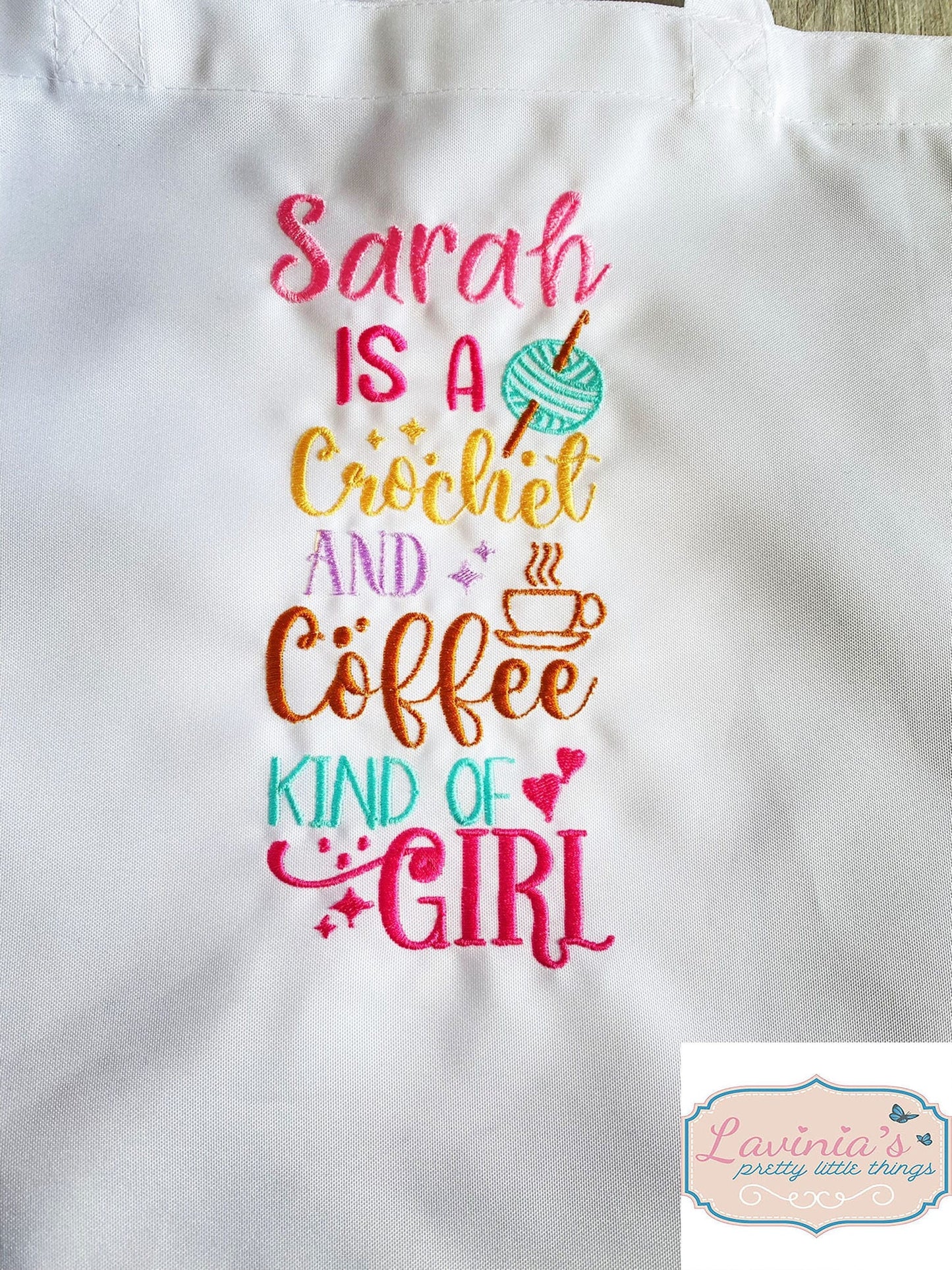 Personalised crochet tote bag