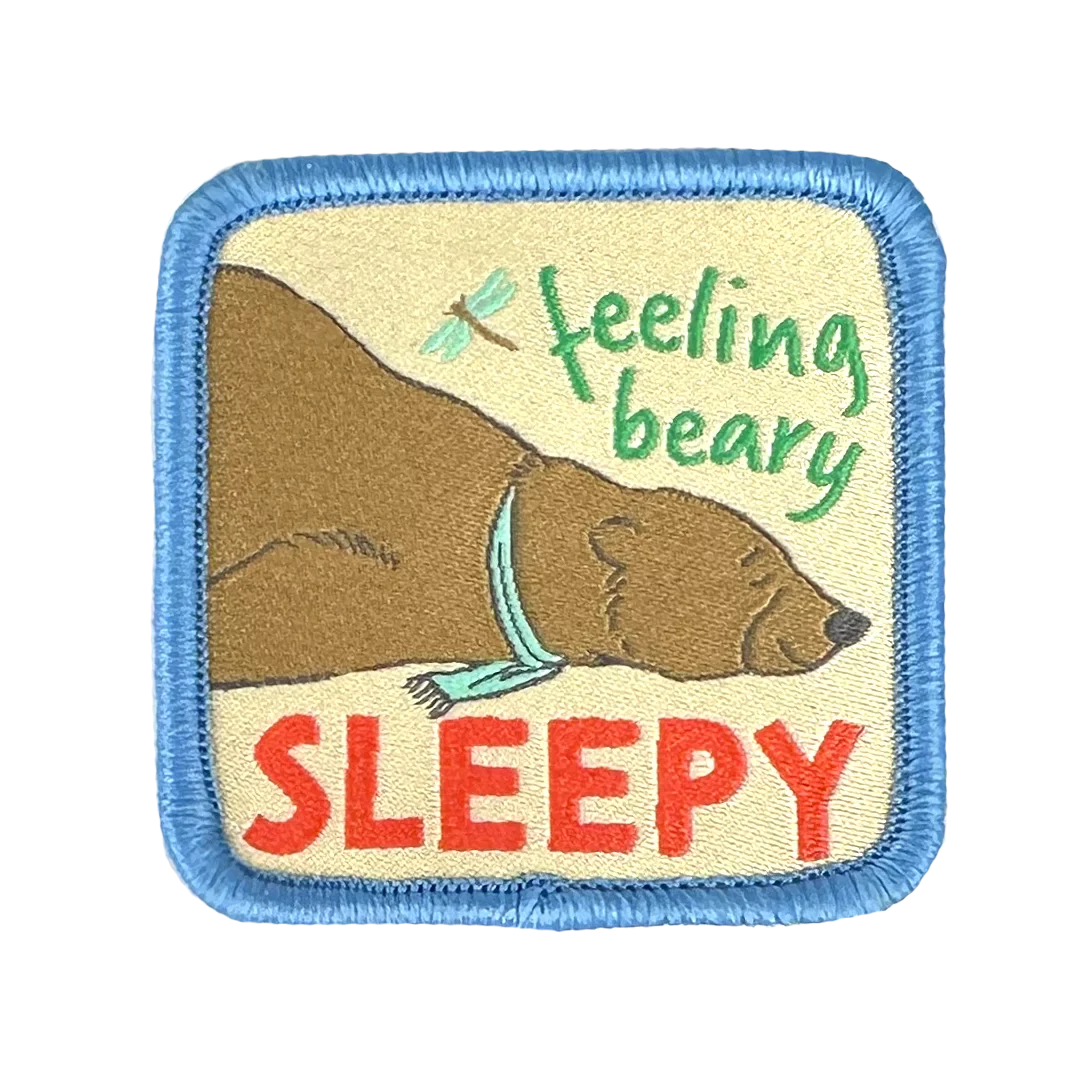 a patch with the words feeling beary on it
