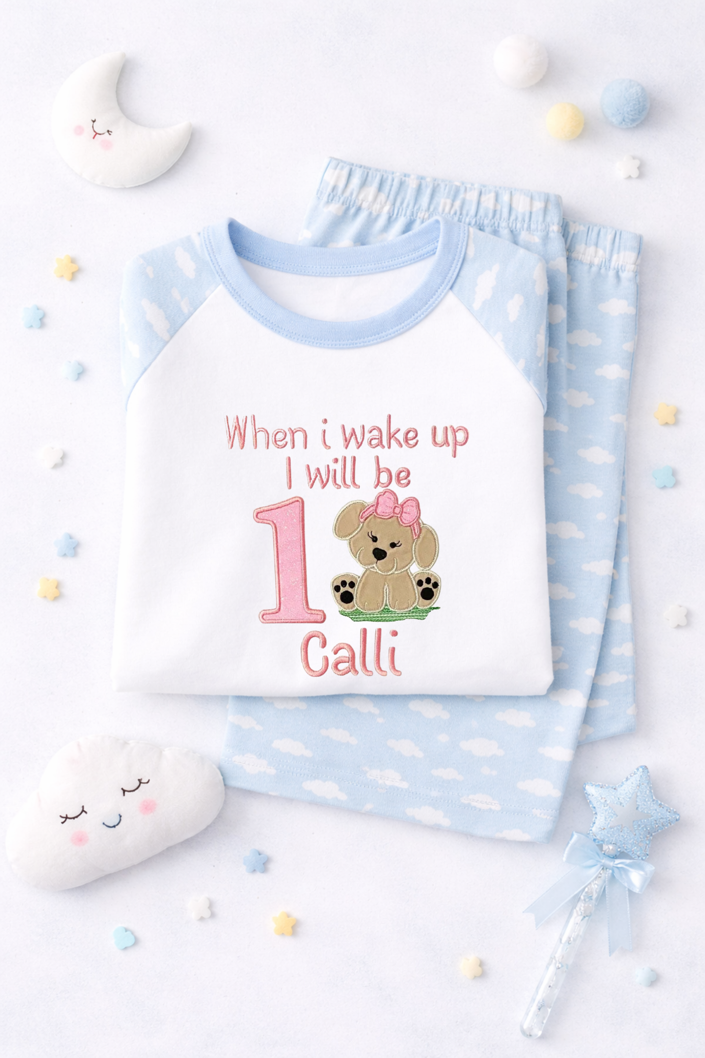 Embroidered Puppy Pyjamas