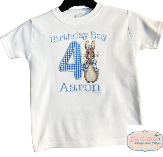 Peter Rabbit Embroidered birthday t-shirt
