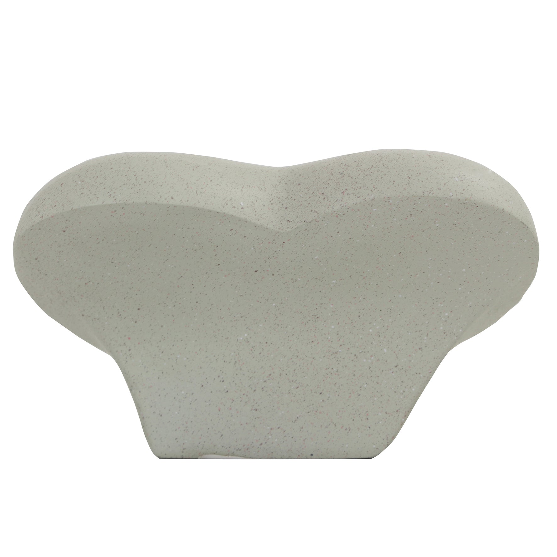 a white vase shaped like a heart on a white background