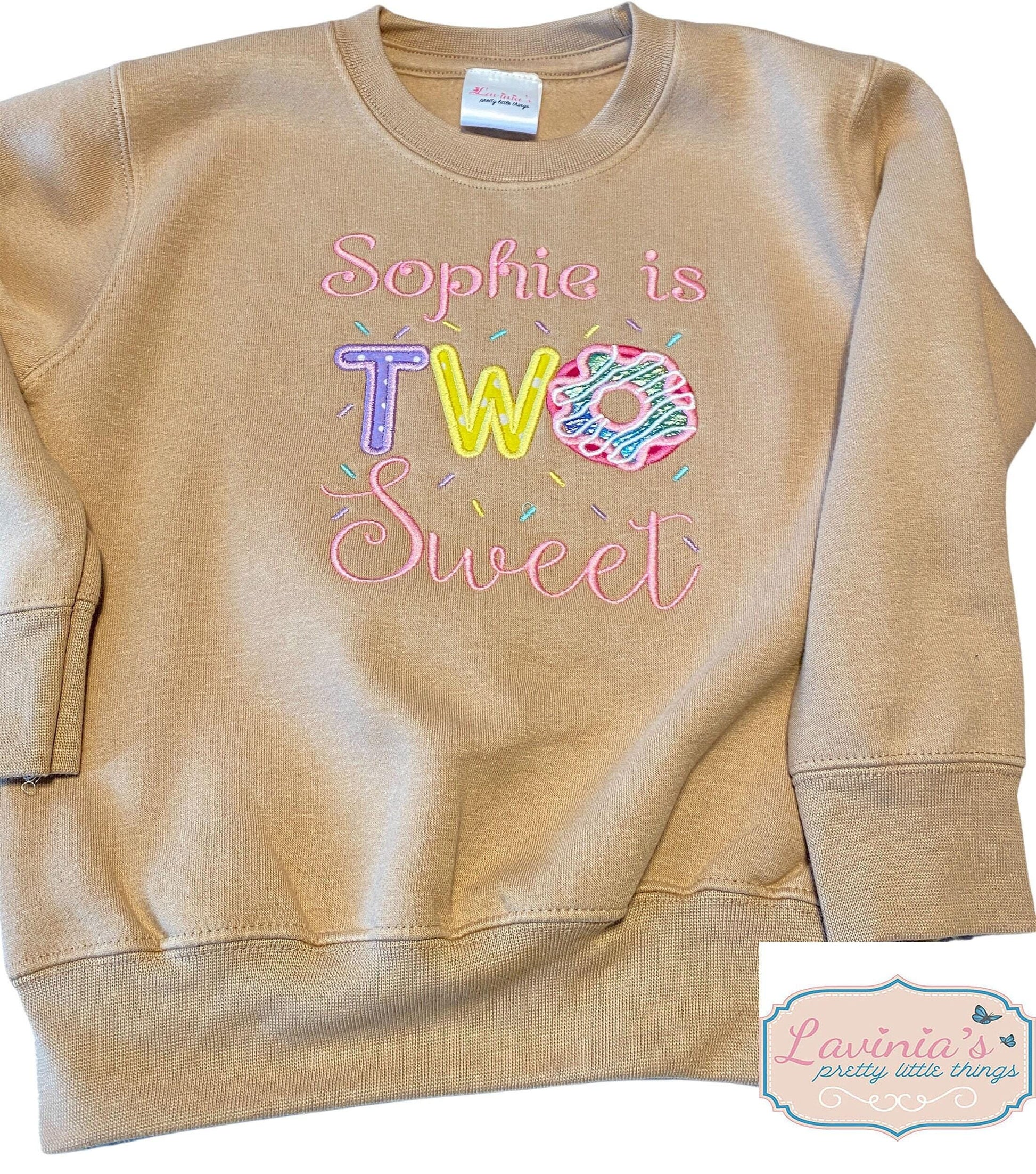 girls-personalised- donut-im-two-sweet-sweatshirt