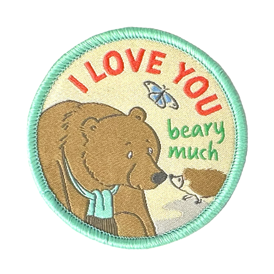 a patch that says i love you beary much