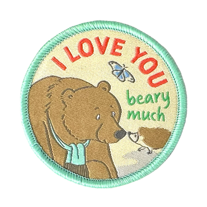 a patch that says i love you beary much